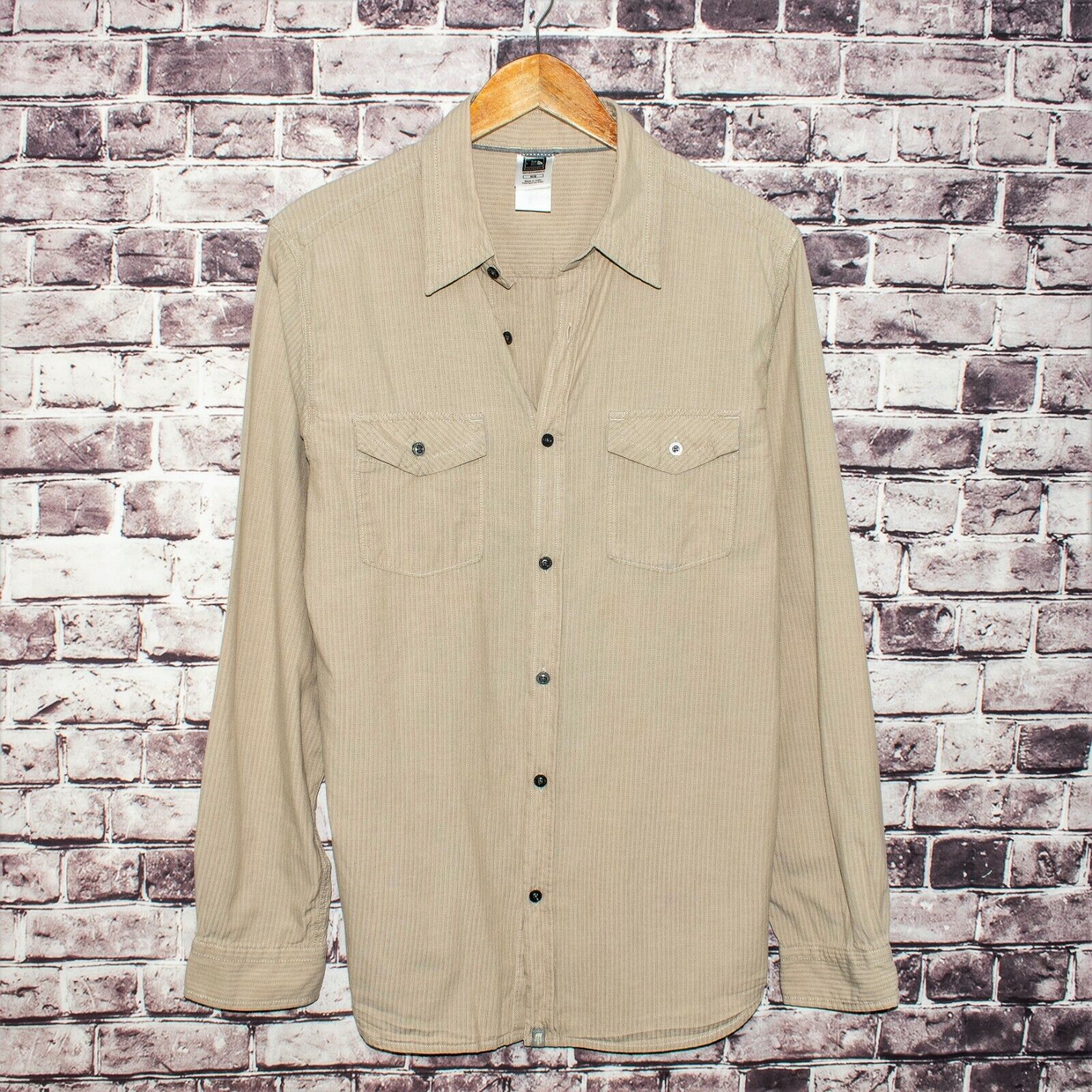 The North Face The North Face Men's Button up Shirt Tan Striped Cotton Size US M / EU 48-50 / 2 - 1 Thumbnail
