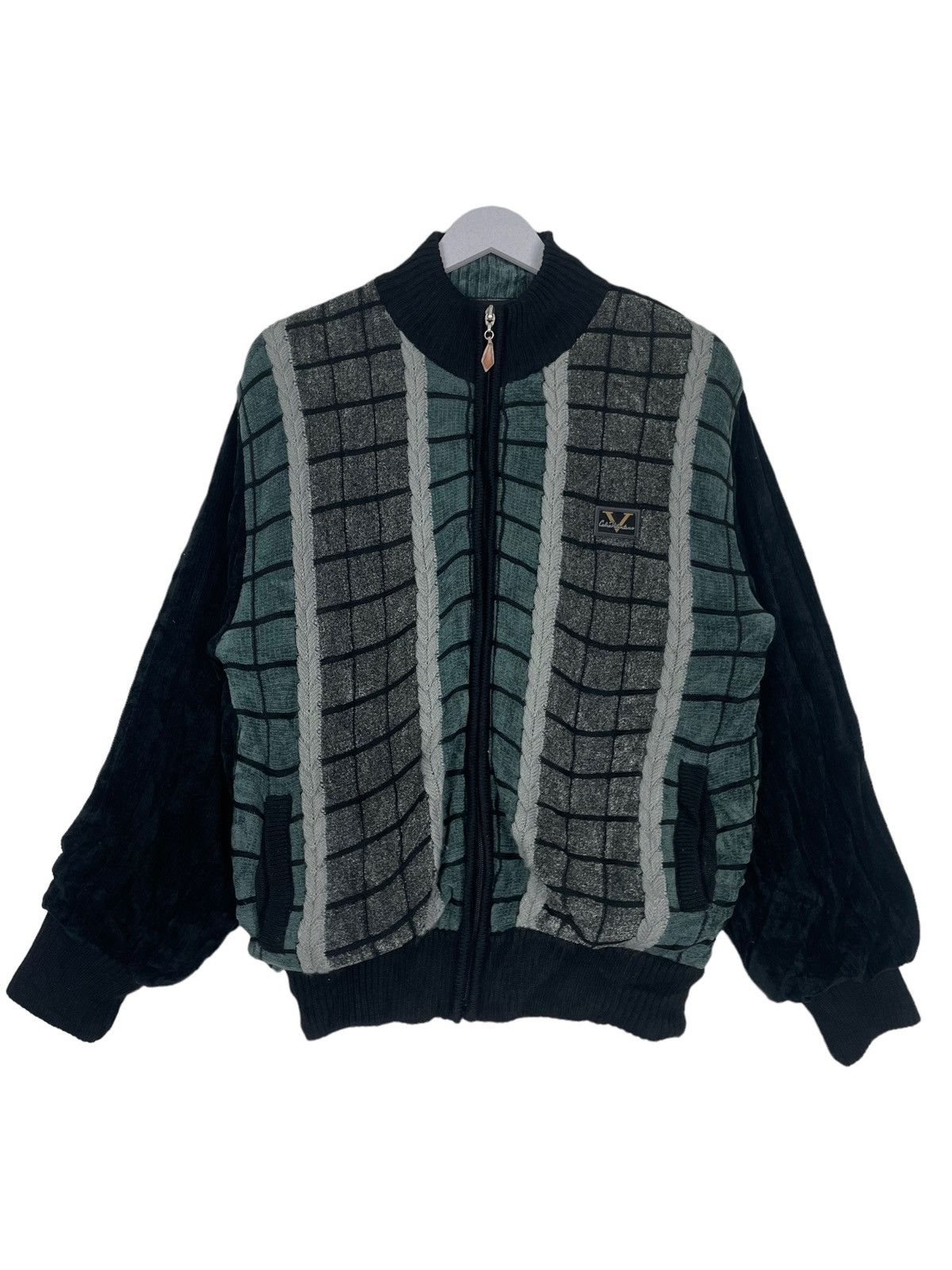 Designer × Japanese Brand 💥90s CARLO VALENTINO VELVET BOMBER JACKET Size US M / EU 48-50 / 2 - 1 Thumbnail