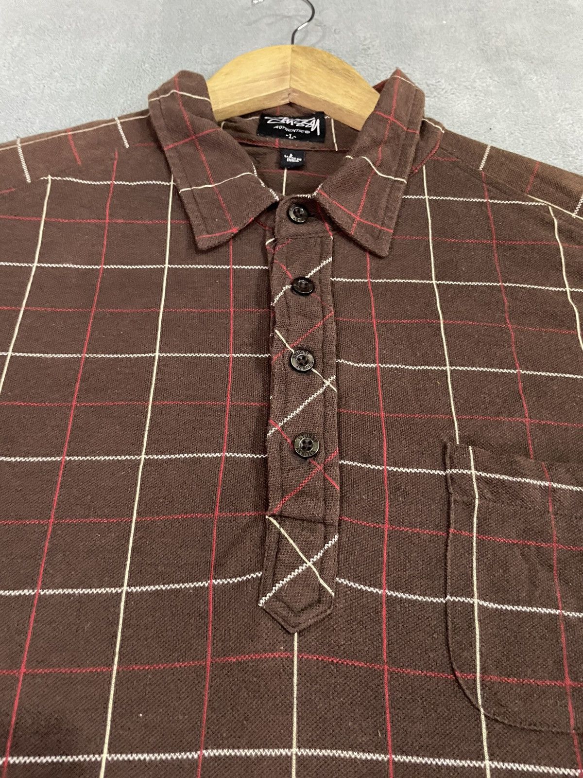 Stussy Vintage Stussy Collar Stripe Short slevee Size US L / EU 52-54 / 3 - 7 Thumbnail