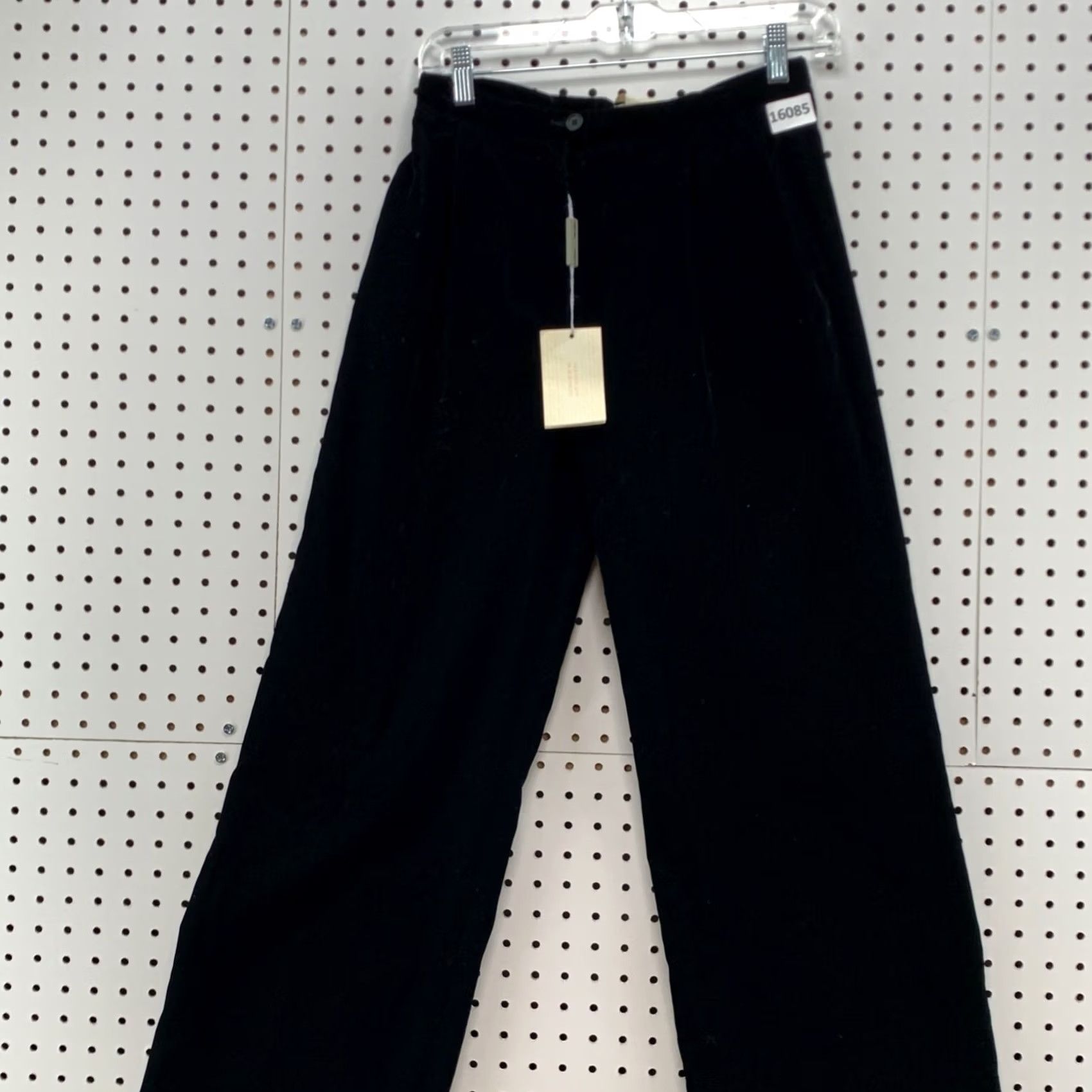 Emporio Armani VINTAGE Emporio Armani Black Womens Velour Pants Wide Leg Fit 25X30 NEW Size 42" / US 20 - 4 Thumbnail