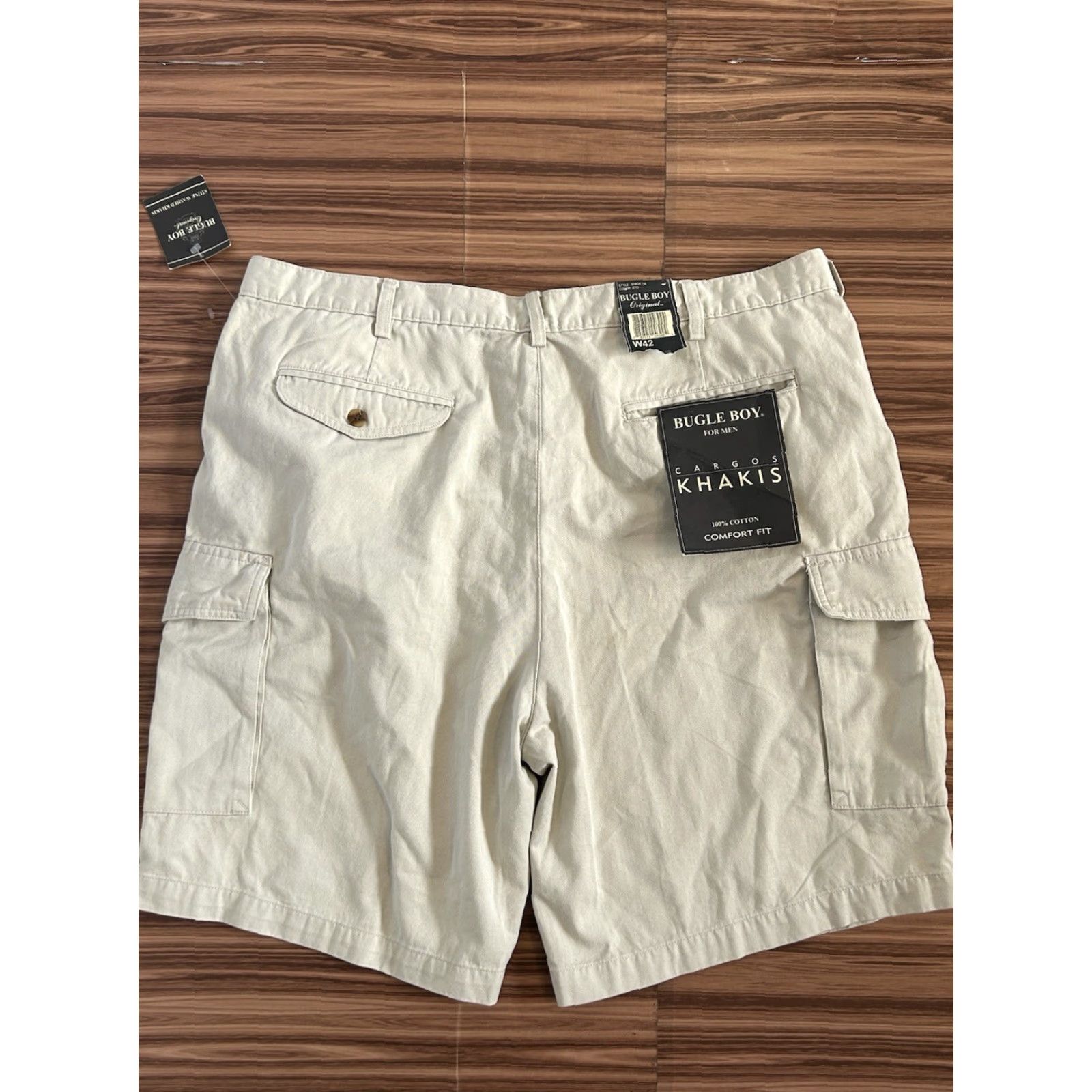 Bugle Boy NWT Bugle Boy Mens Cargo Shorts Khaki 42 Regular Beige Canvas 90s Vintage NWT Bugle Boy Casual Cargo Shorts Mens 42 Beige Canvas 90s Size US 42 / EU 58 - 2 Thumbnail