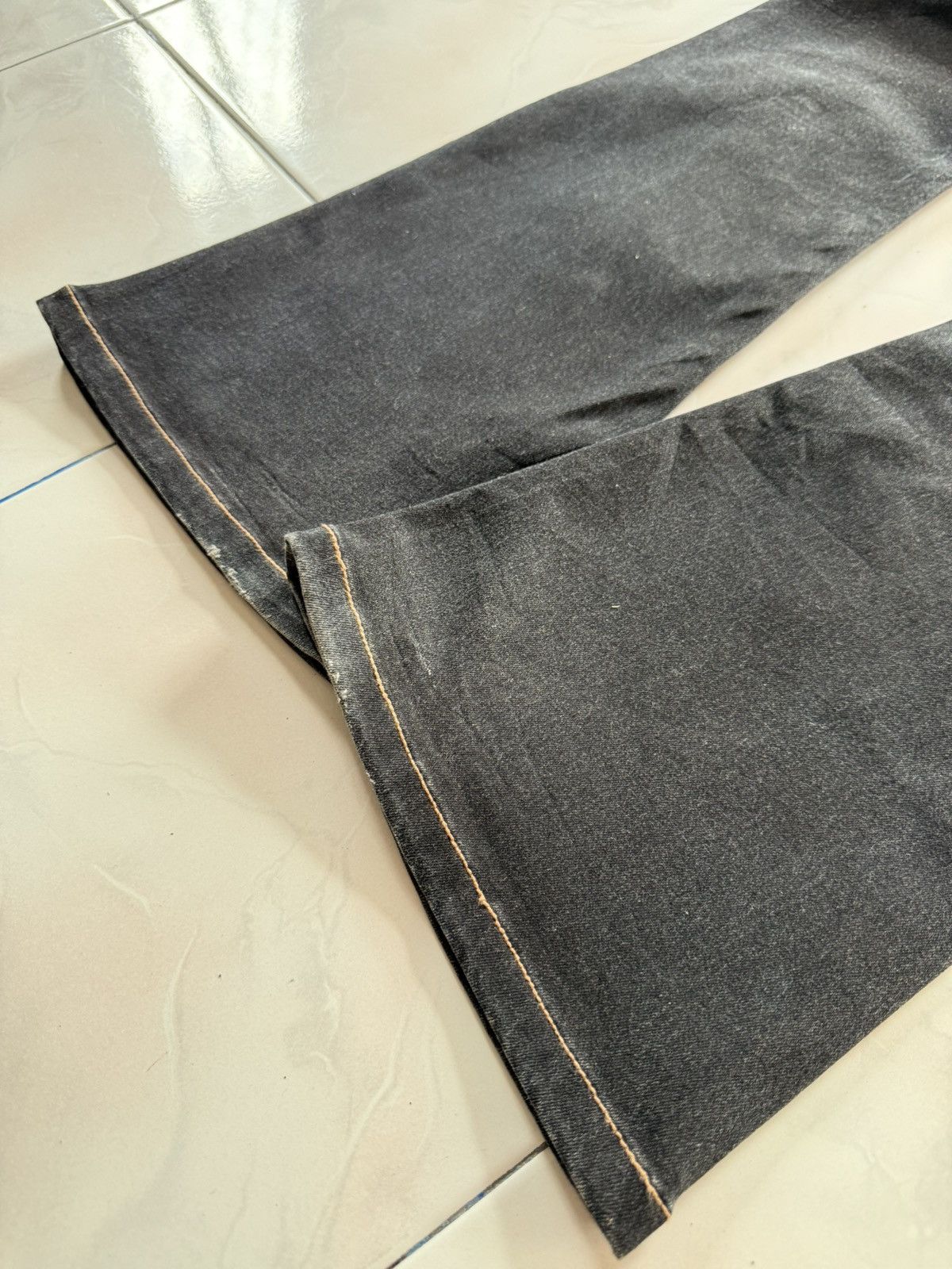 Japanese Brand Cosmo Japan Weed Leaf Suede Patch Mud Fade Flared Jeans Size US 27 - 18 Thumbnail