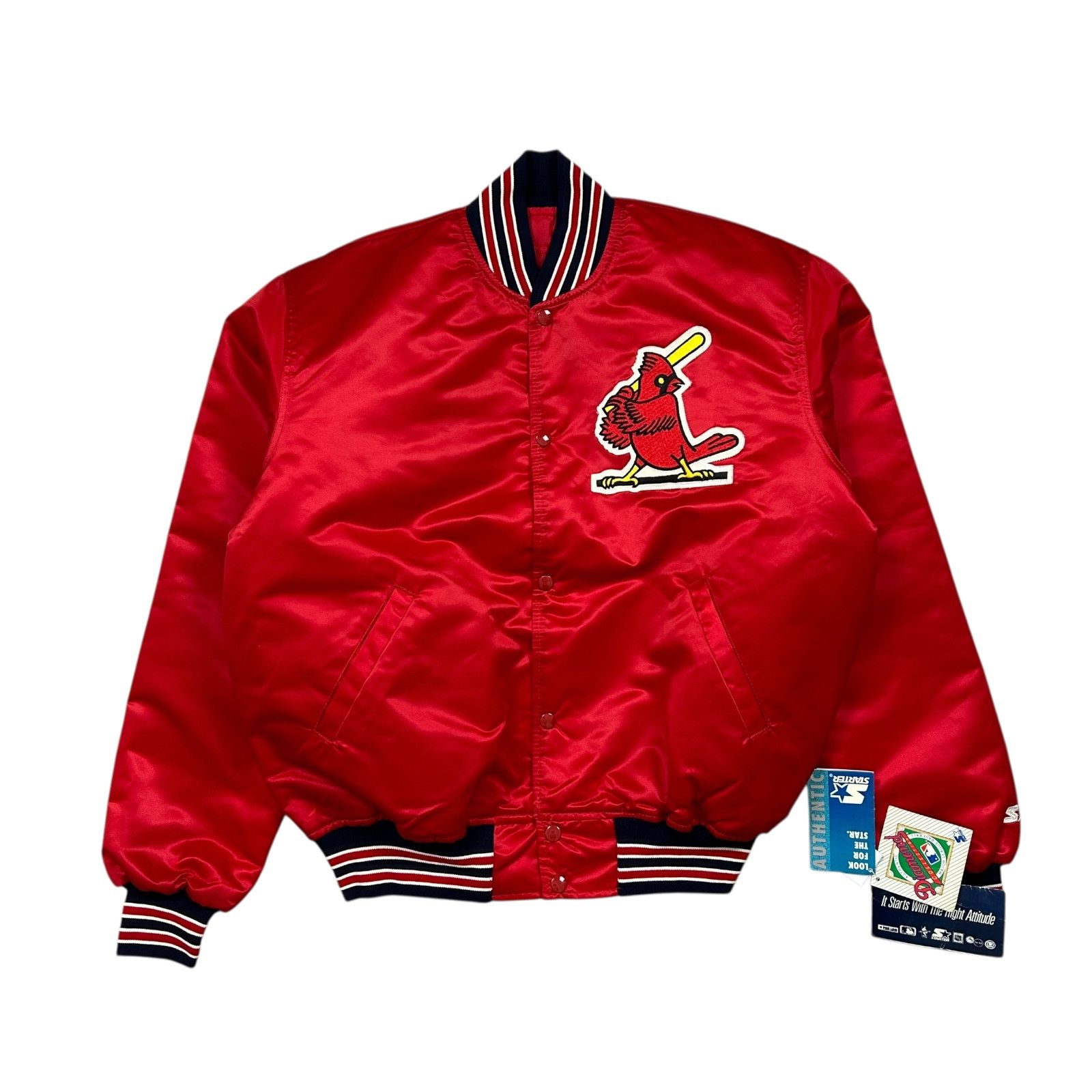 MLB VTG 90s St LOUIS CARDINALS STARTER SATIN BOMBER JACKET L Size US L / EU 52-54 / 3 - 1 Thumbnail