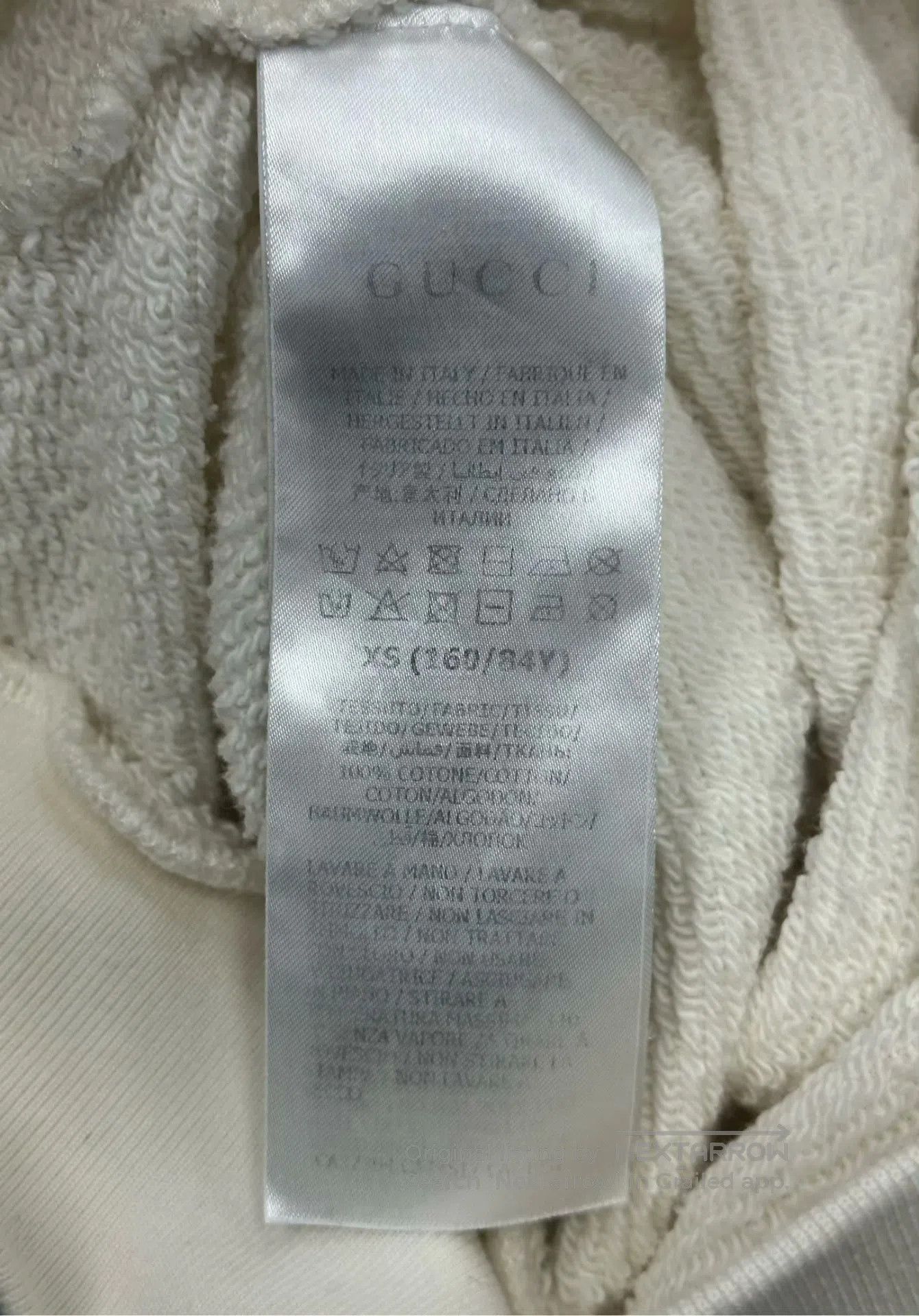 Gucci Guicci White Letter Printed Logo Hooded Sweatshirt| Size US XS / EU 42 / 0 - 4 Thumbnail