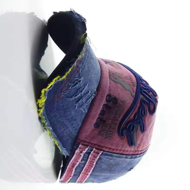 Japanese Brand Distressed Denim Baseball Cap Grunge Biker Hat Size ONE SIZE - 1 Thumbnail