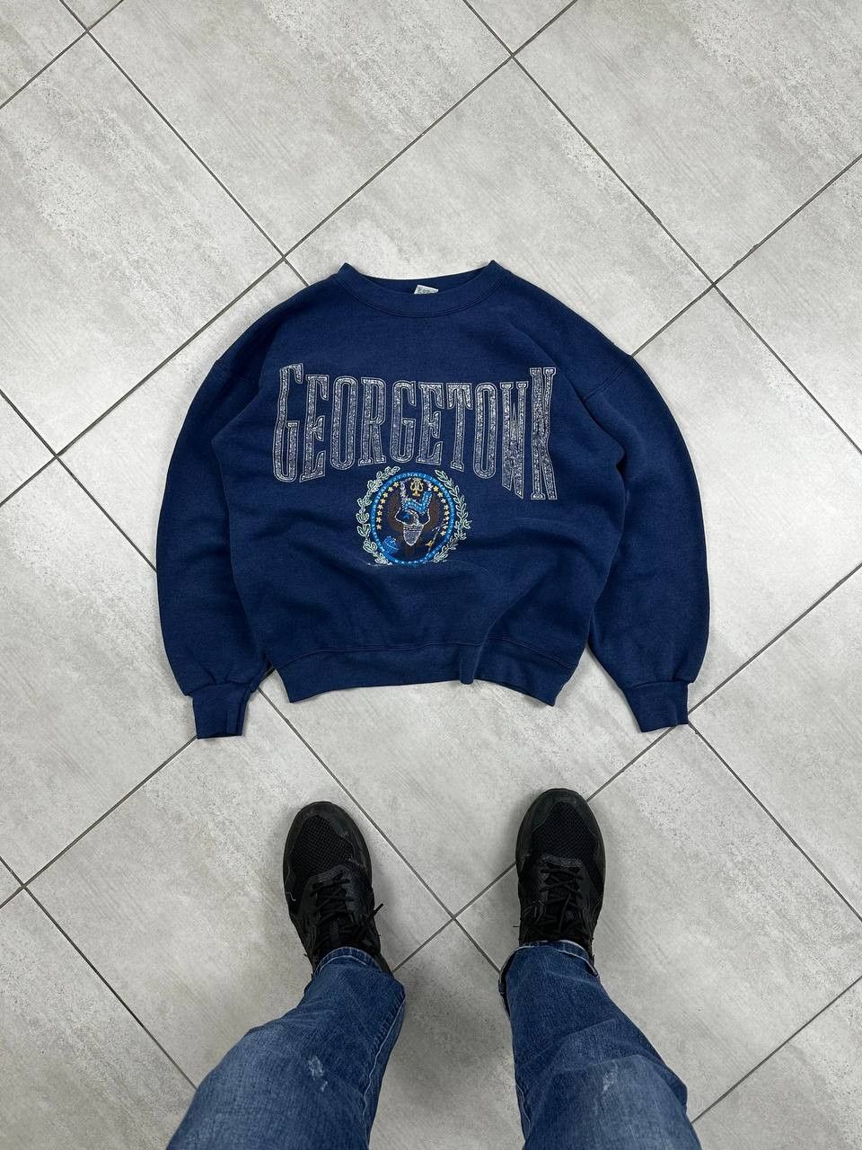 Vintage Vintage 80s Georgetown Hoyas Sweatshirt Made In USA Size US M / EU 48-50 / 2 - 2 Thumbnail