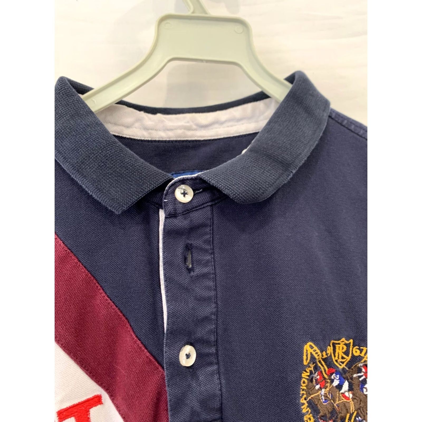 Ralph Lauren Polo Ralph Lauren Long Sleeve Polo Shirt Men's L Navy Blue Sash Crest VI 6 #223 Size US L / EU 52-54 / 3 - 6 Thumbnail