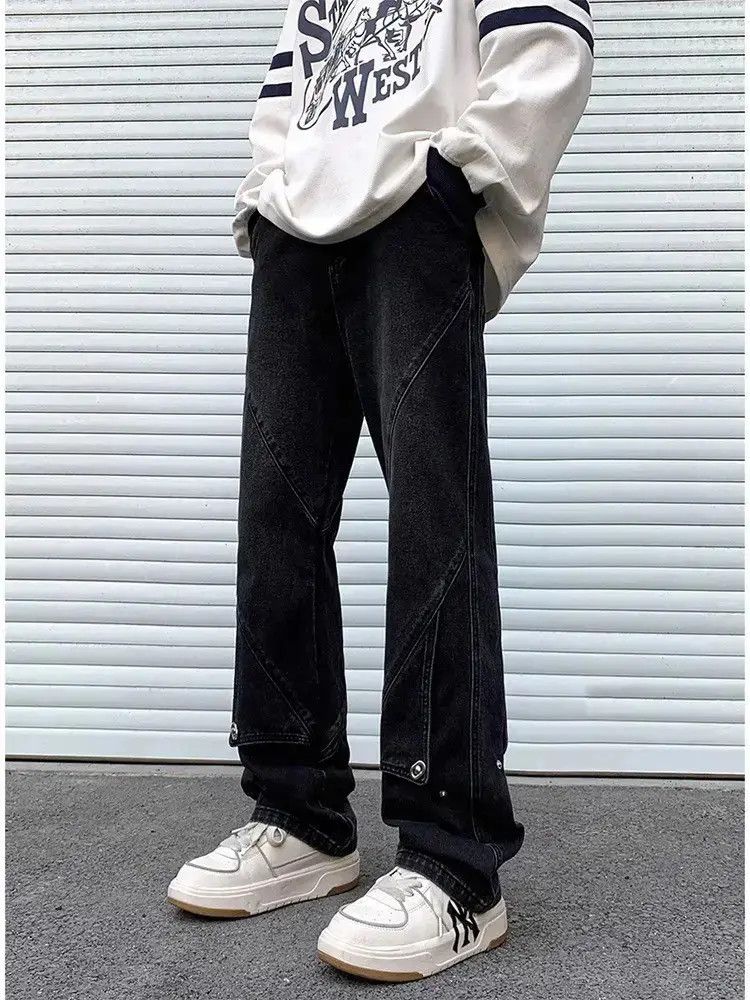 Japanese Brand Retro loose straight leg micro flared jeans Size US 30 / EU 46 - 1 Thumbnail