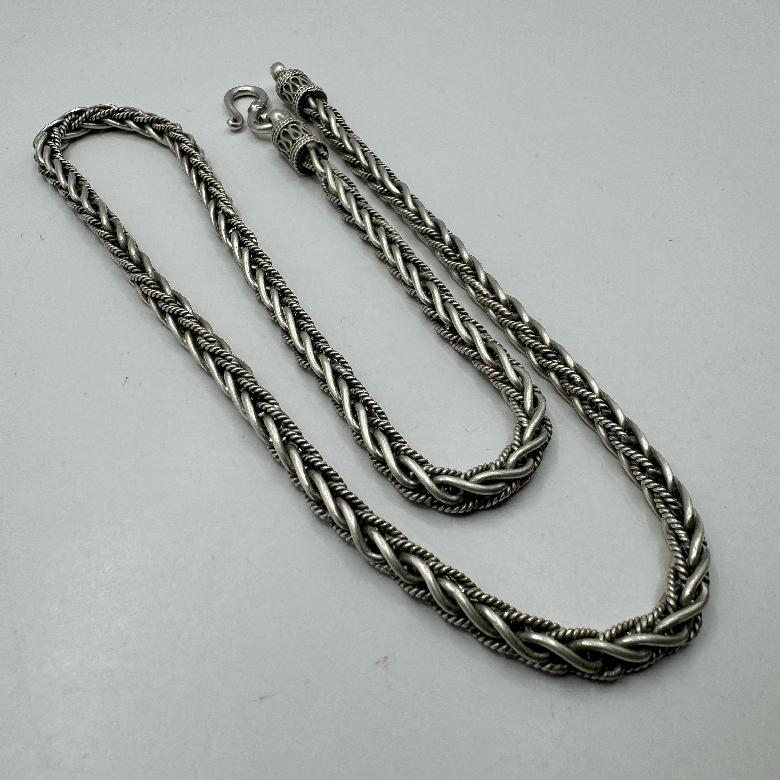 Sterling Silver Vintage Jewelry Chain, 925 Sterling Silver, Signed 47.45g Size ONE SIZE - 2 Thumbnail
