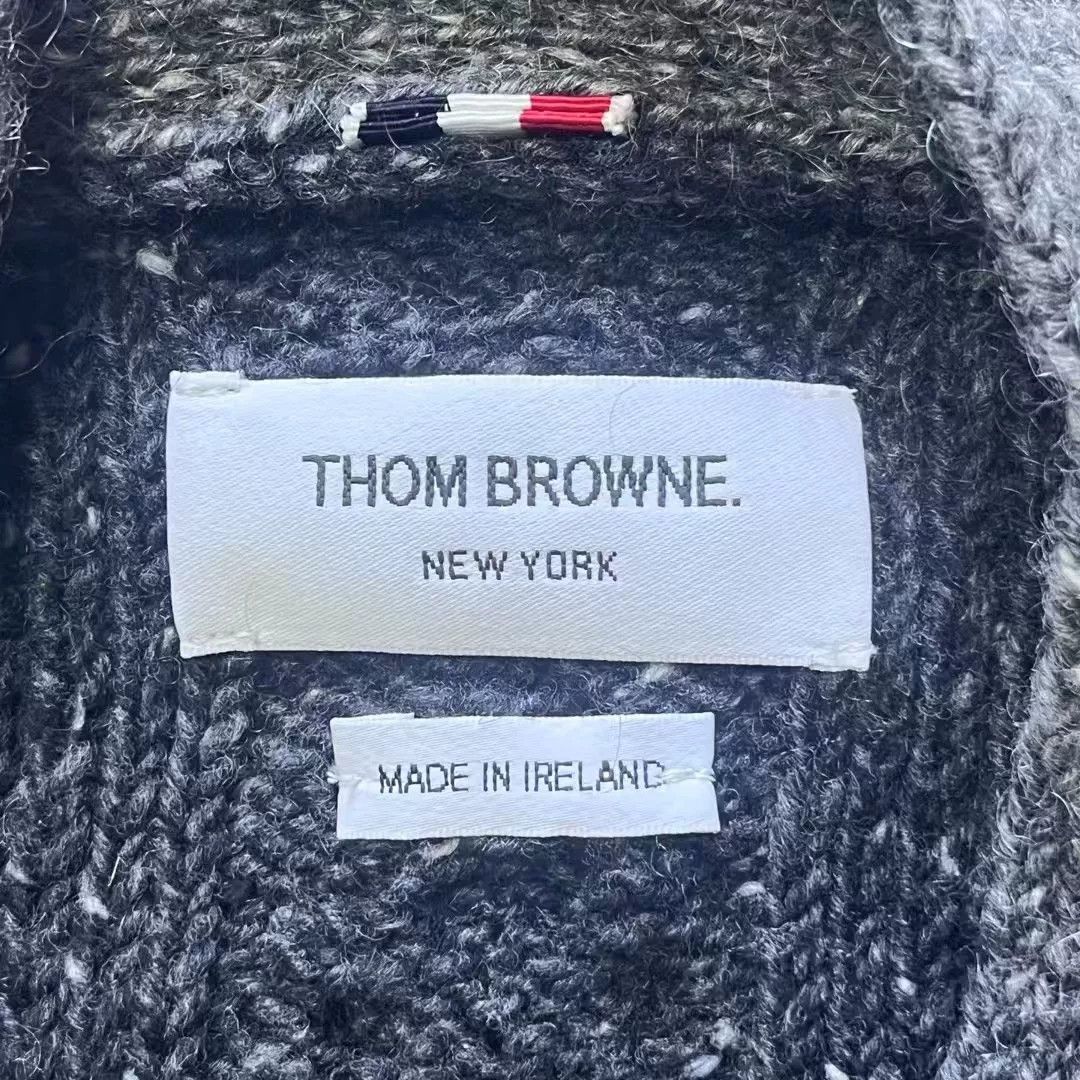 Thom Browne thom browne gray striped wool cardigan Size US M / EU 48-50 / 2 - 3 Thumbnail