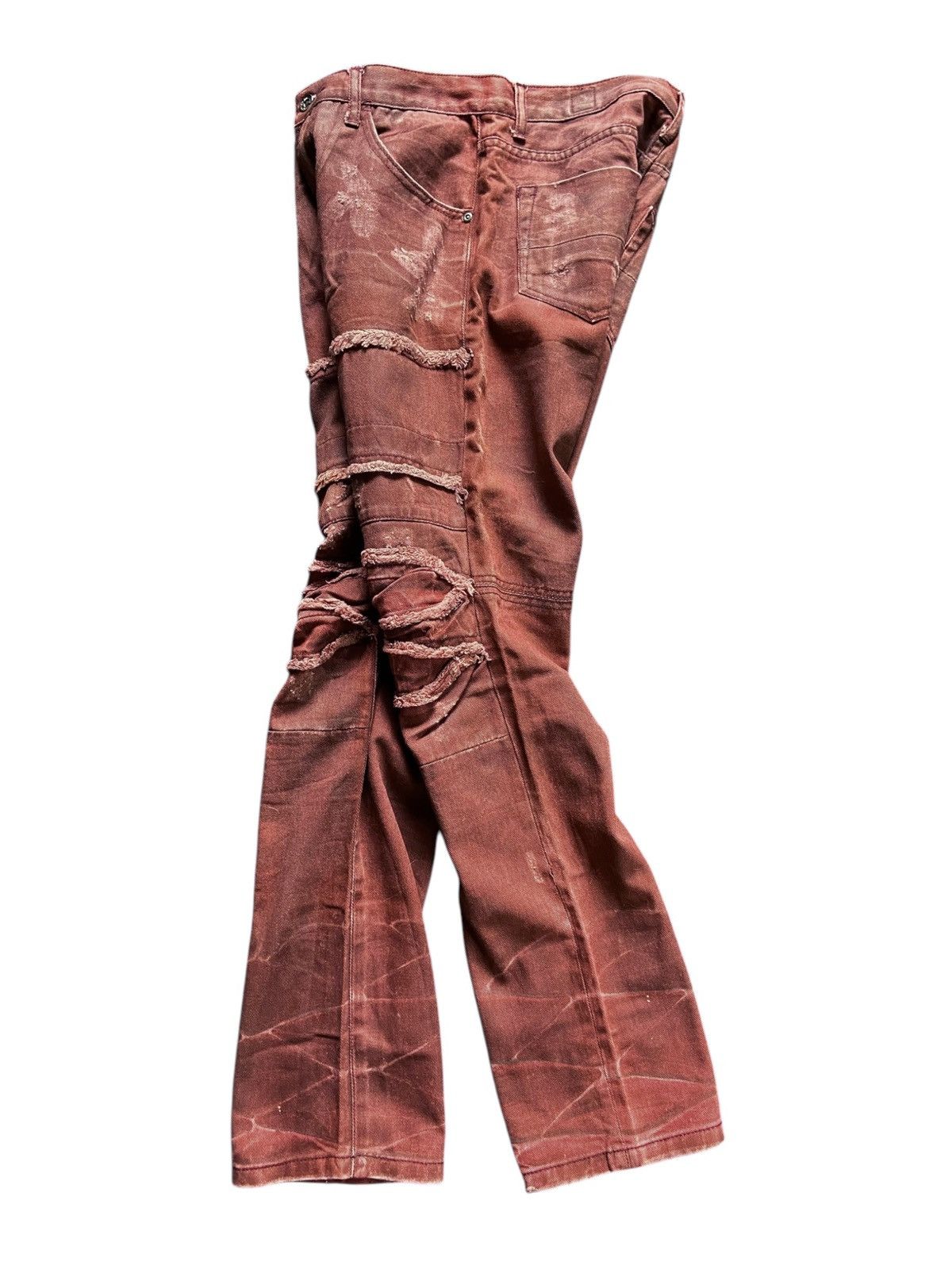 semanticdesign SEMANTIC DESIGN DISTRESSED PUNK STREET RED DENIM Size US 30 / EU 46 - 3 Thumbnail