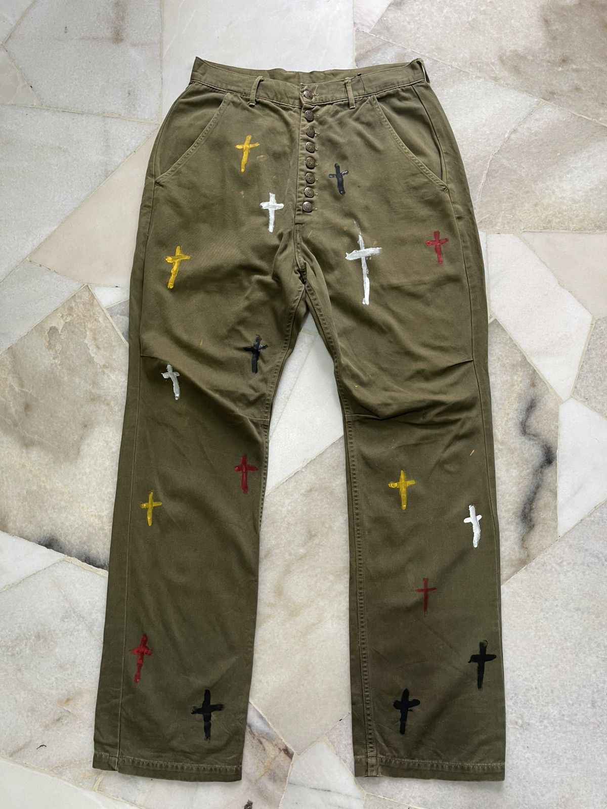 Kapital Kapital Army Green Custom Cross Pants Size US 30 / EU 46 - 2 Thumbnail