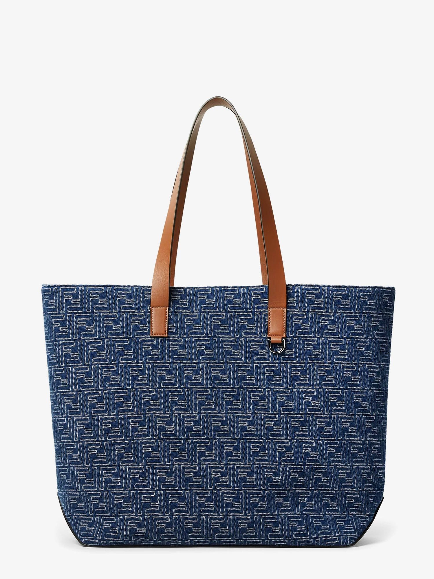 Fendi Ff Jacquard Tote Bag With Denim Effect Size ONE SIZE - 1 Thumbnail