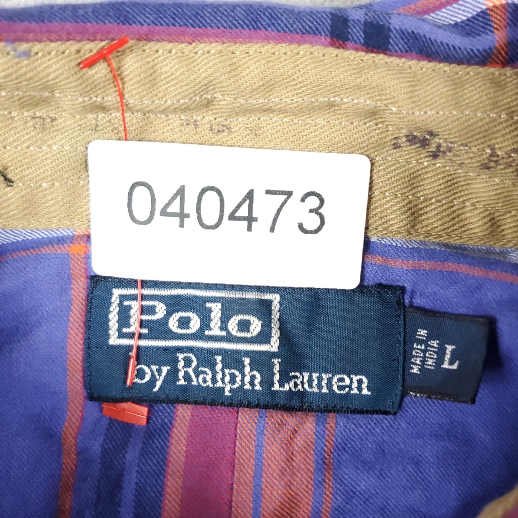 Ralph Lauren VINTAGE Ralph Lauren Shirt Mens Large Orange Blue Plaid 2 Pocket Button Up Long Sleeve - Blue, Cotton, Regular Fit, 2 Pocket, Button-Down Collar Mens Size US L / EU 52-54 / 3 - 6 Thumbnail
