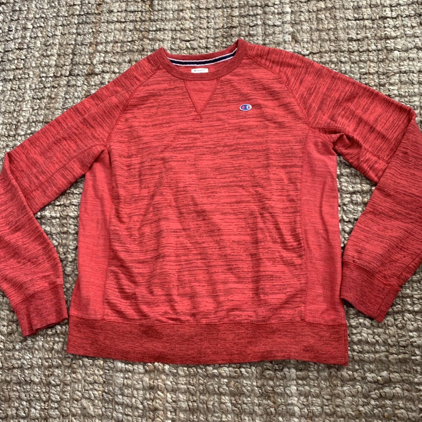 Champion Champion Sweatshirt Mens XL Red Heathered Crew Neck Pullover Cotton Blend Logo Size US XL / EU 56 / 4 - 6 Thumbnail