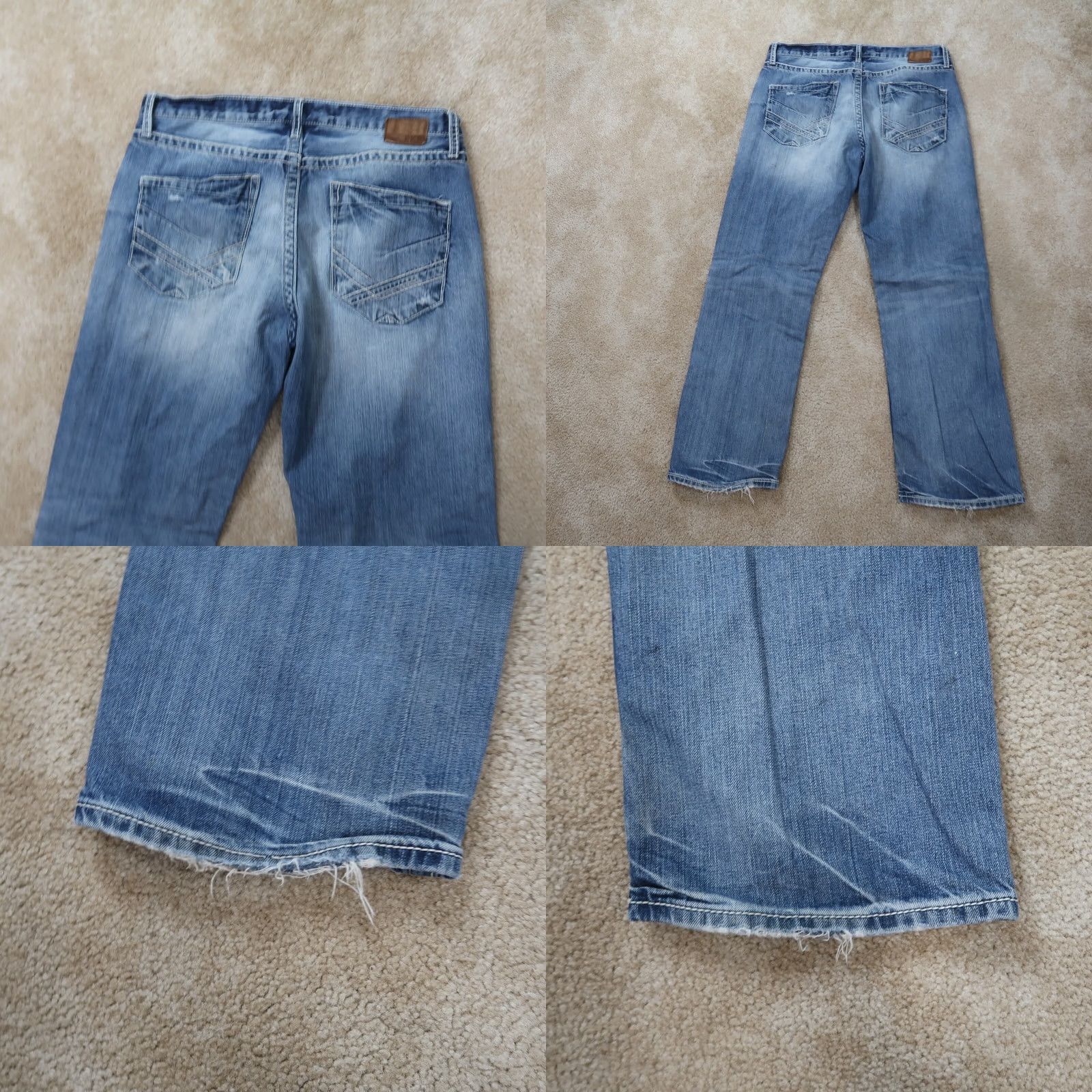 Vintage BKE Buckle Tyler Jeans Men’s 36x31 Blue Denim Distressed Straight Leg 5-Pocket Denim Pants Mens Regular Fit 90s Size US 36 / EU 52 - 8 Thumbnail