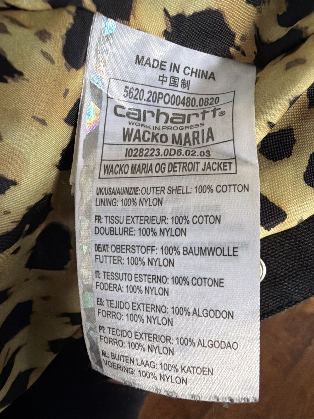 Carhartt Wip × Wacko Maria Carhartt WIP x Wacko Maria OG Detroit Jacket M blk/cheetah Size US M / EU 48-50 / 2 - 8 Thumbnail