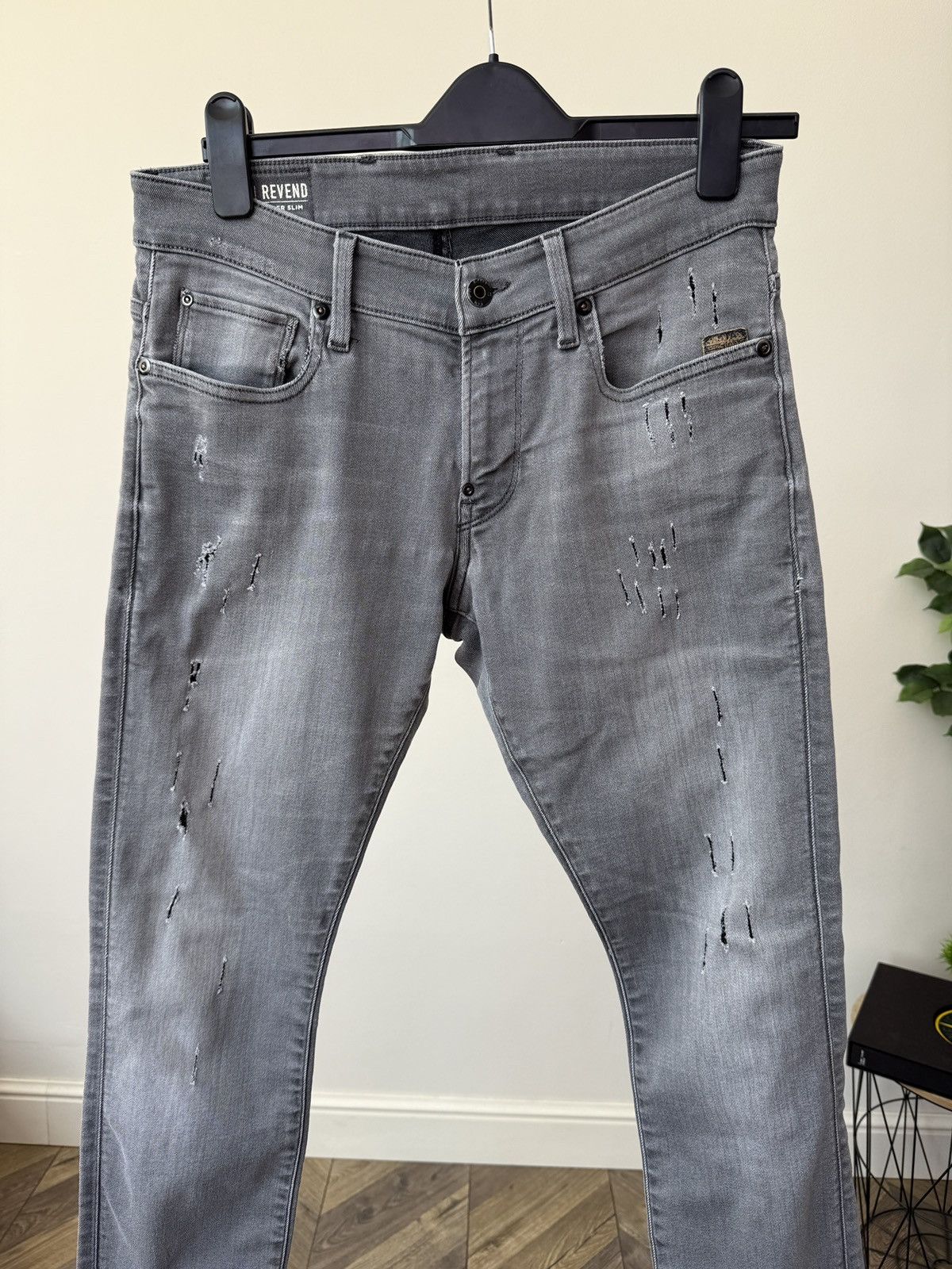 G-Star Vintage G-Star RAW Men's REVEND SKINNY JEANS Slim Grey Wash Size US 31 - 4 Thumbnail