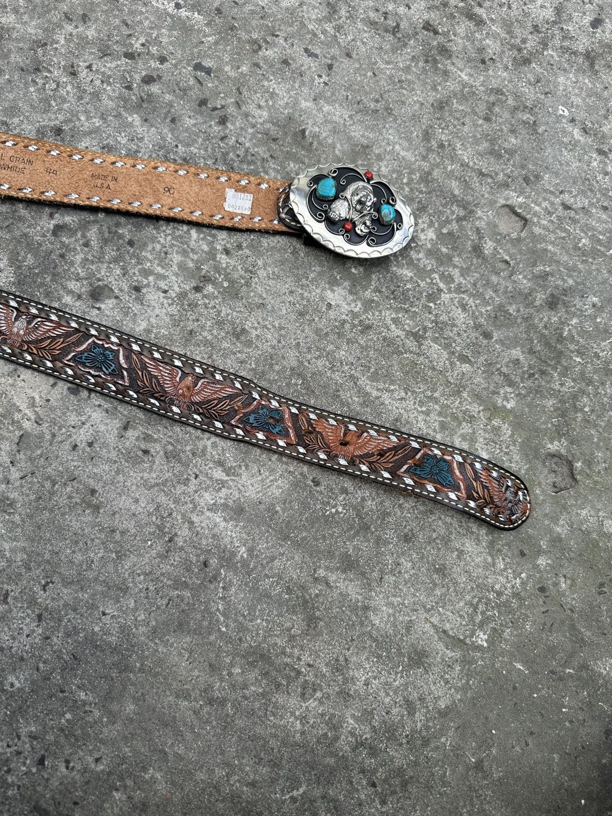 Other Y2K Vintage Bear Logo Leather Belts Streetwear Style Cowboy Size ONE SIZE - 2 Thumbnail