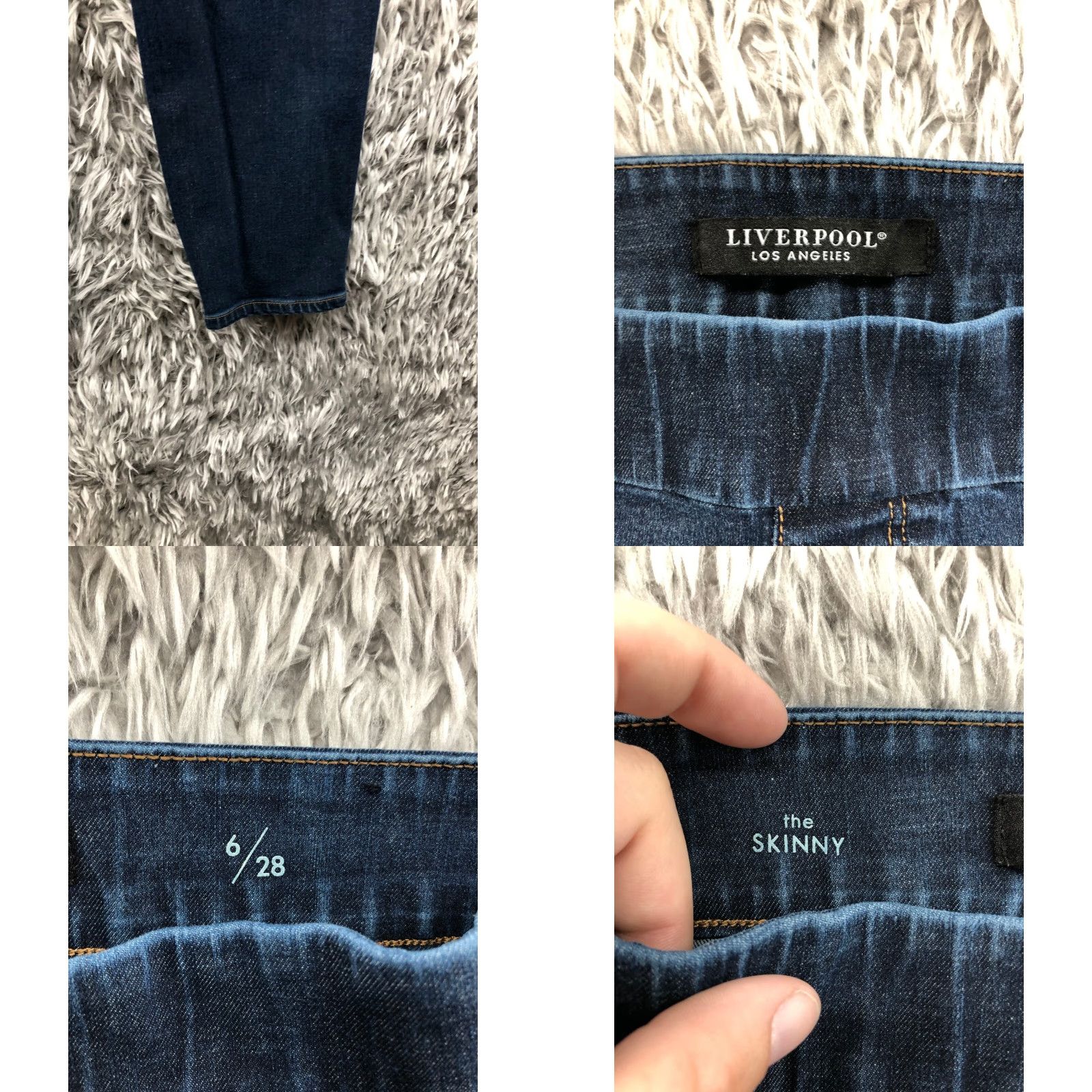 Denime Liverpool Jeans The Skinny Pull On Jeans Womens Size 6 Mid Rise Dark Wash Blue Denim Size 28" / US 6 / IT 42 - 8 Thumbnail