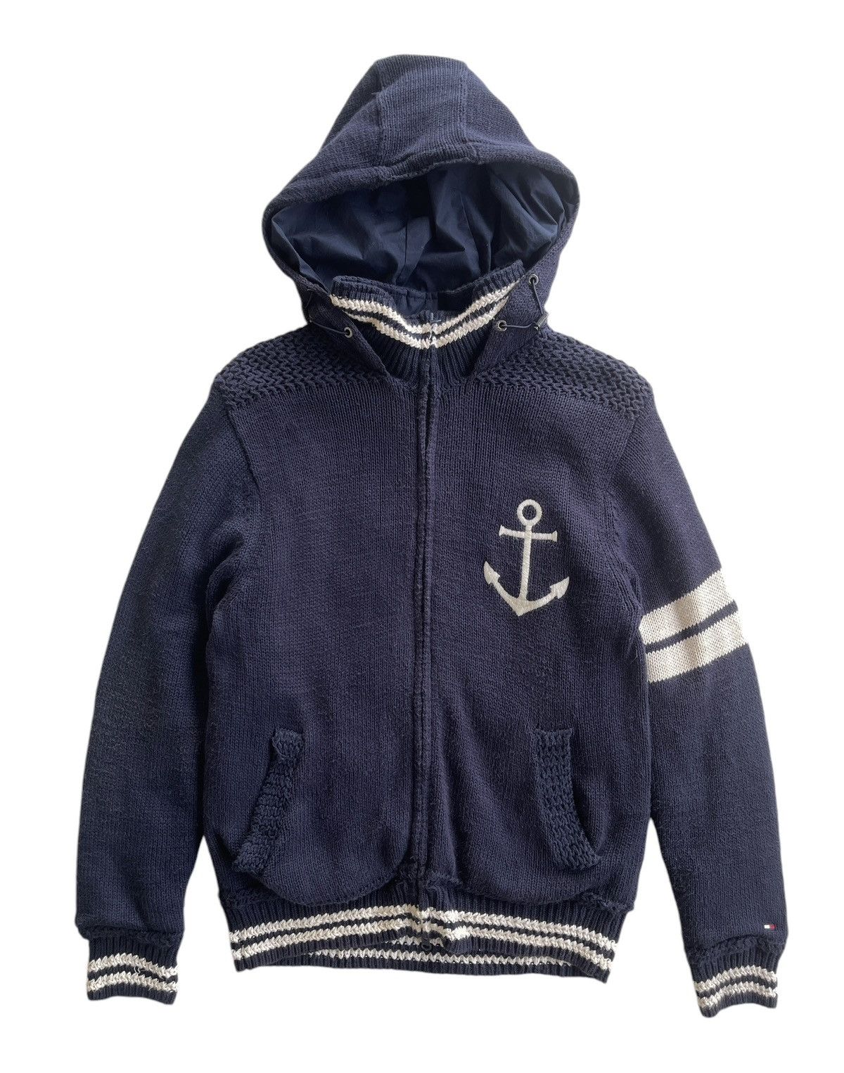 Tommy Hilfiger Tommy Hilfiger Naval Cable Knitted Hoodie Size US M / EU 48-50 / 2 - 2 Thumbnail