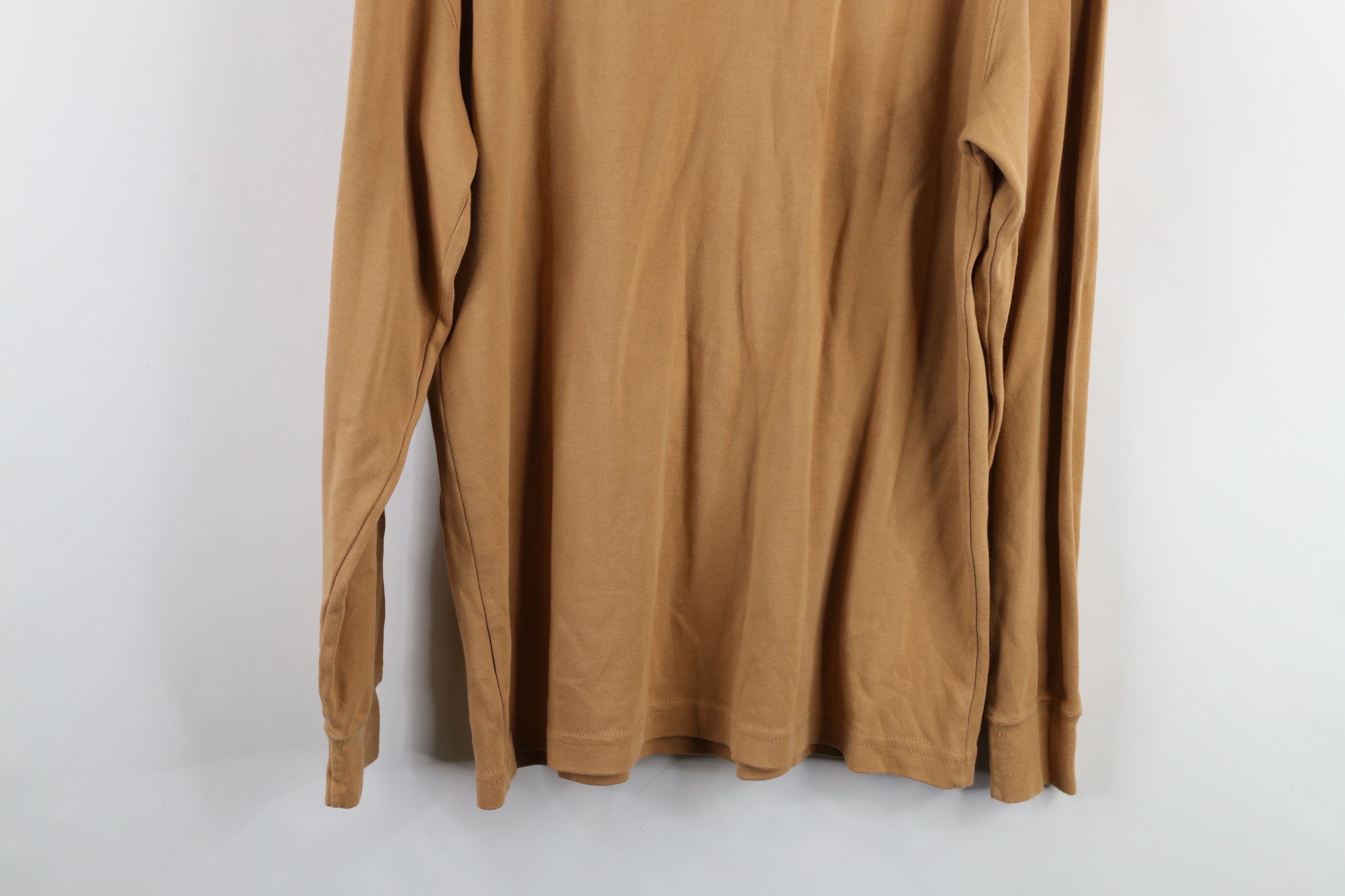 Vintage Vintage 90s Streetwear Blank Turtleneck T-Shirt Wheat Brown Size US M / EU 48-50 / 2 - 10 Thumbnail
