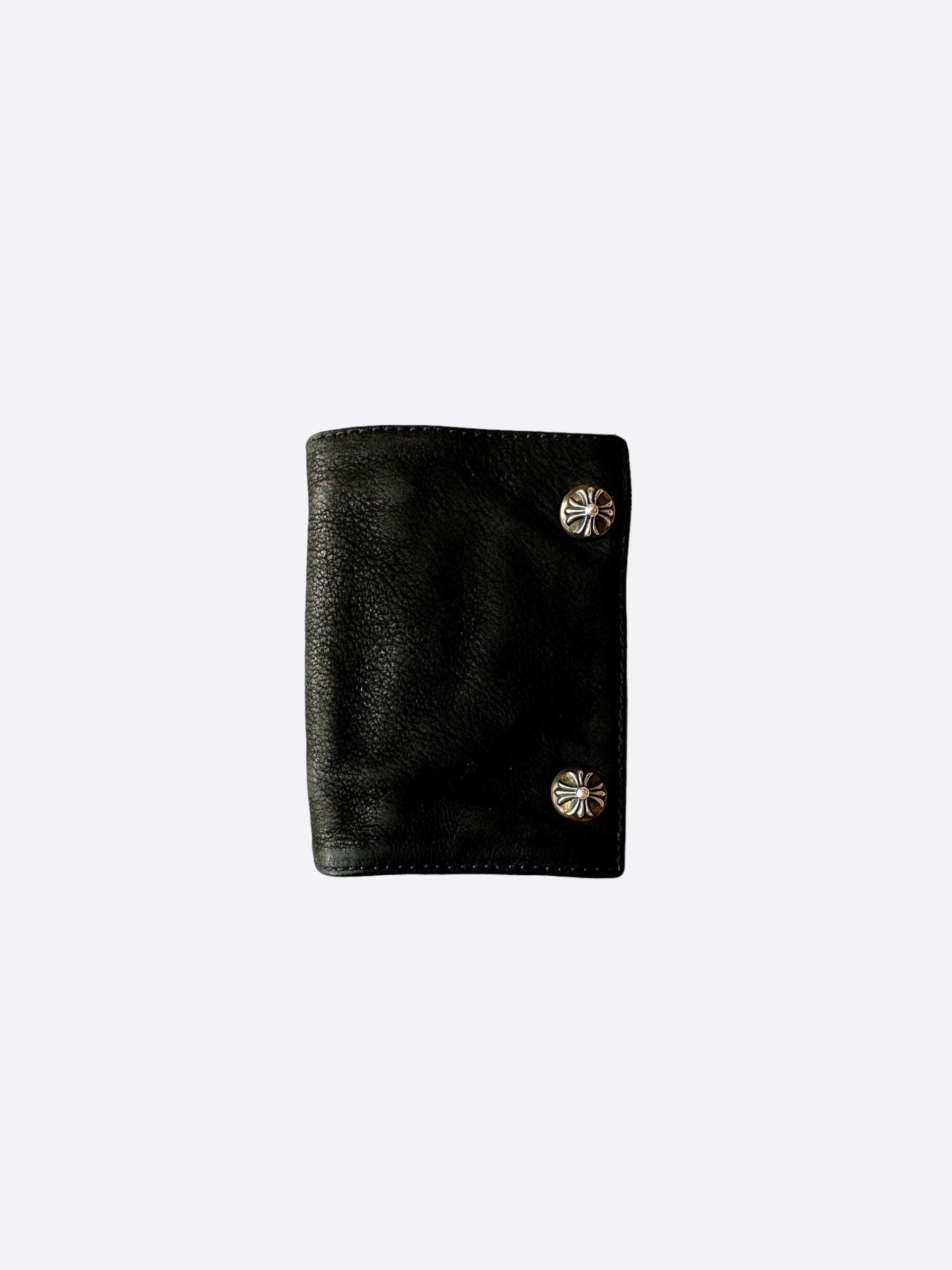 Chrome Hearts Chrome Hearts Black Leather Trifold Wallet | Grailed