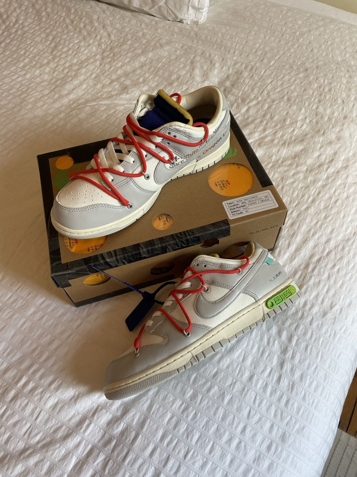 Nike × Off-White Nike x Off-White Dunk Low, Lot 23, UK10.5 / US11.5 Size US 11.5 / EU 44-45 - 10 Thumbnail