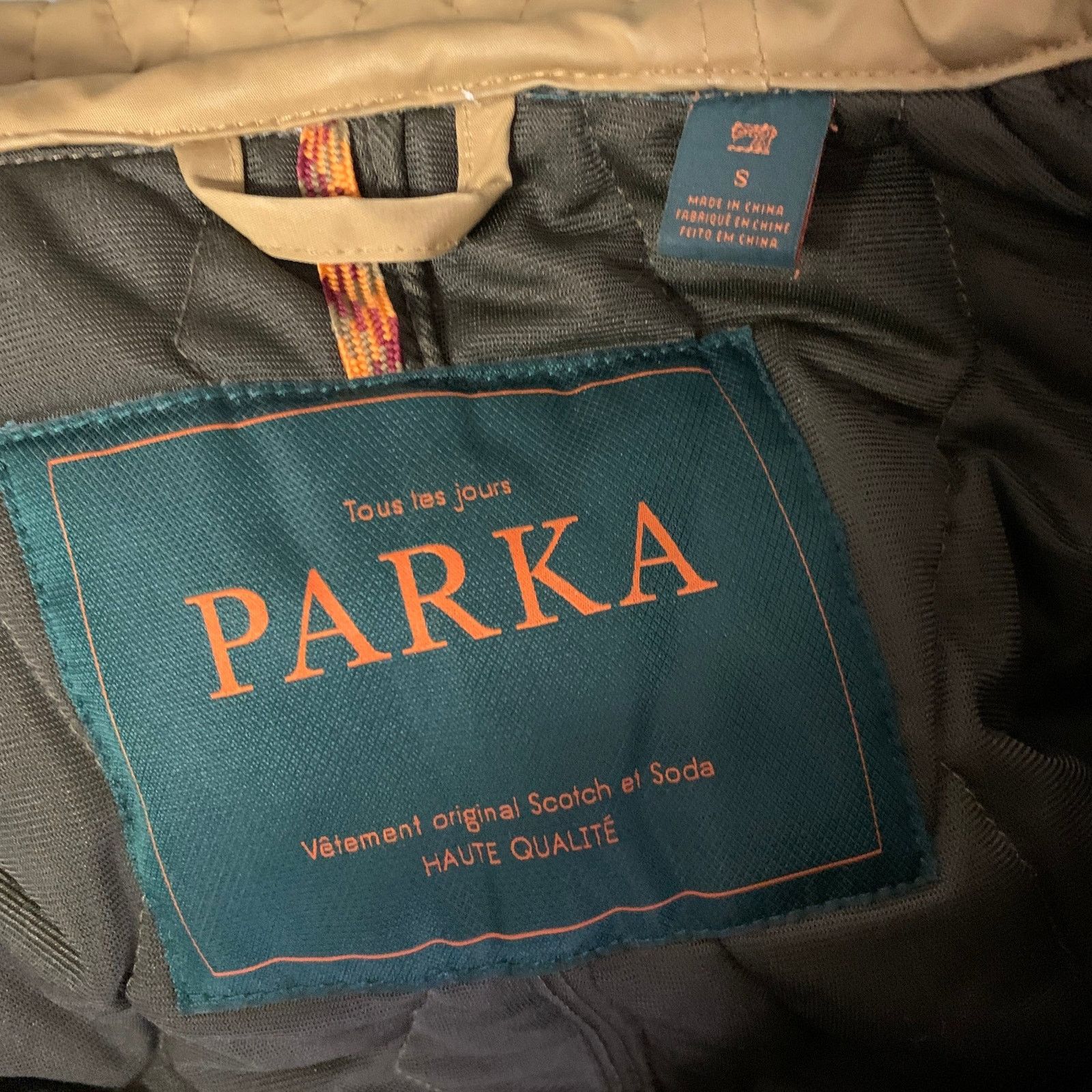 Scotch & Soda SCOTCH AND SODA S Olive Orange & Black Quilted Parka Jacket Size US S / EU 44-46 / 1 - 5 Thumbnail
