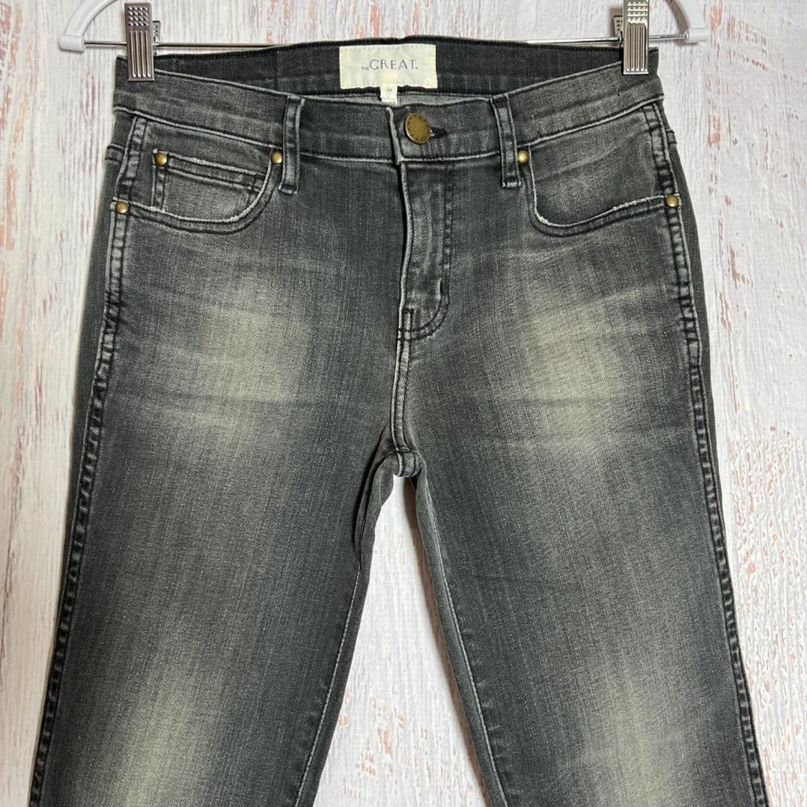 THE GREAT THE GREAT Almost Skinny Jeans Black Gray 24 Size 24" / US 00 / IT 34 - 7 Thumbnail