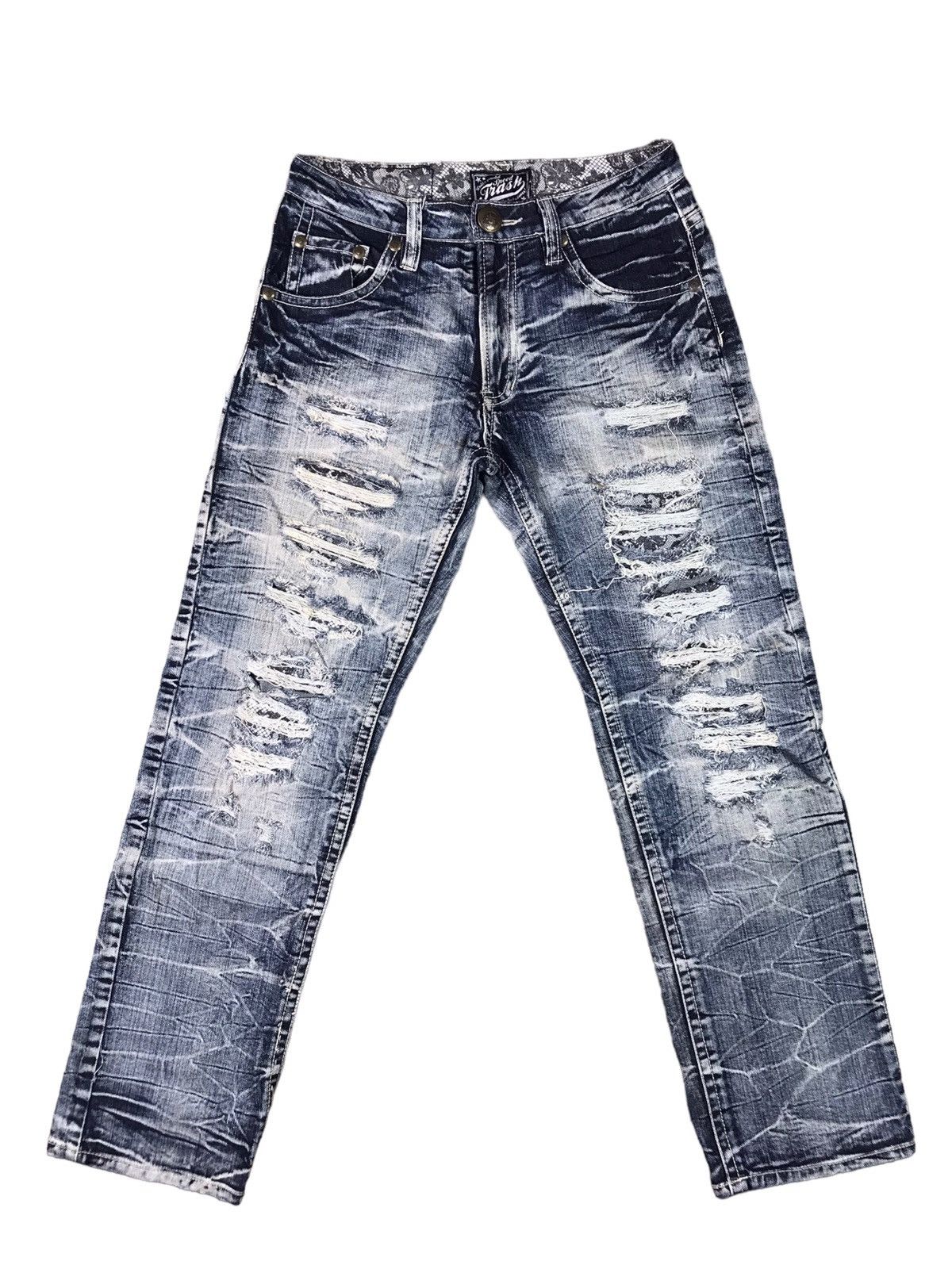 Japanese Brand Vintage Distressed SPEED TRASH JEANS Size US 32 / EU 48 - 1 Thumbnail