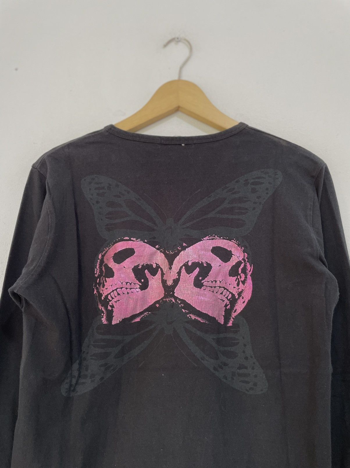 Japanese Distressed Longsleeve Poem Skull