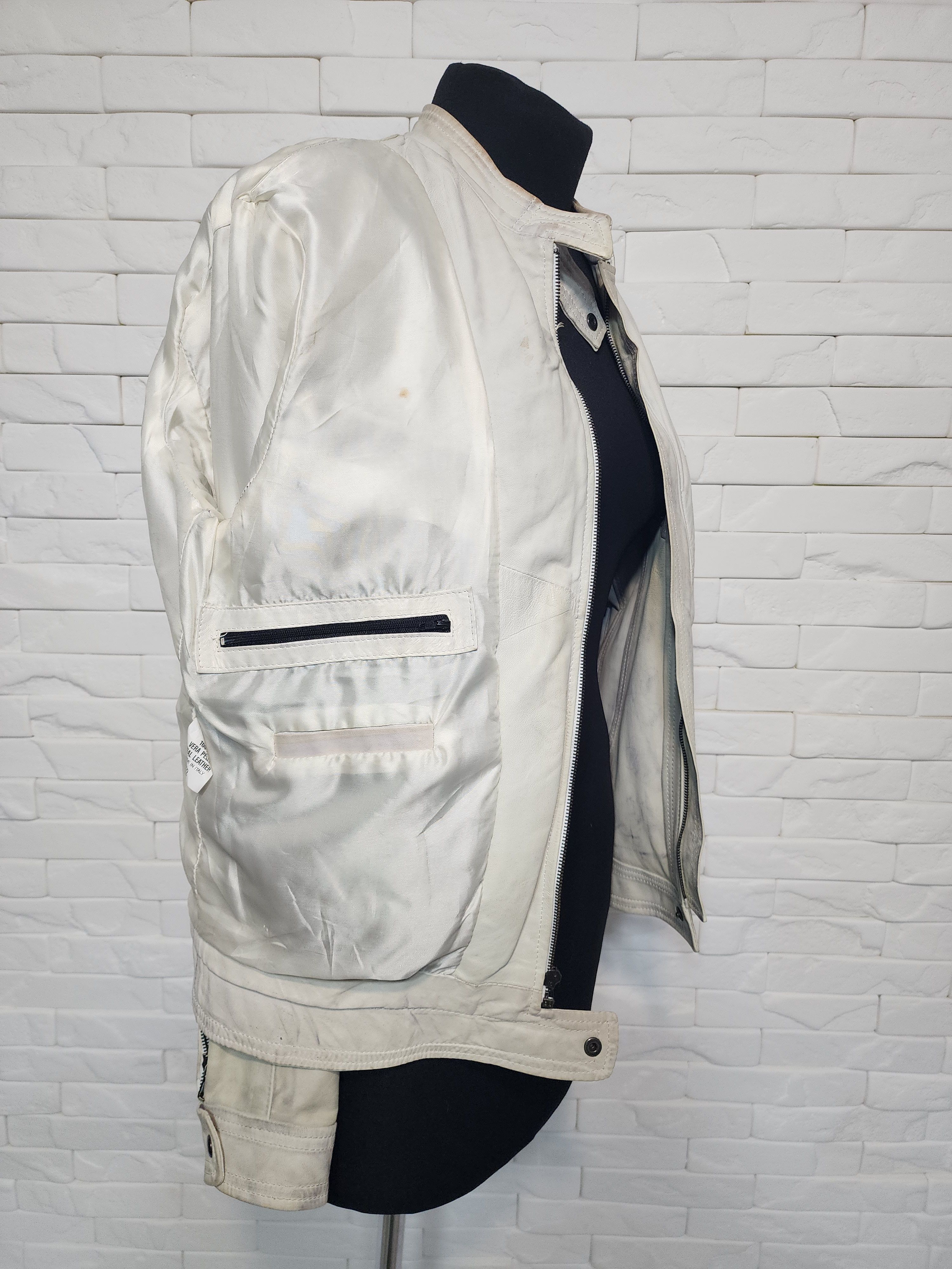 Gray Marble Effect Leather Jacket: Men's Sporty Style