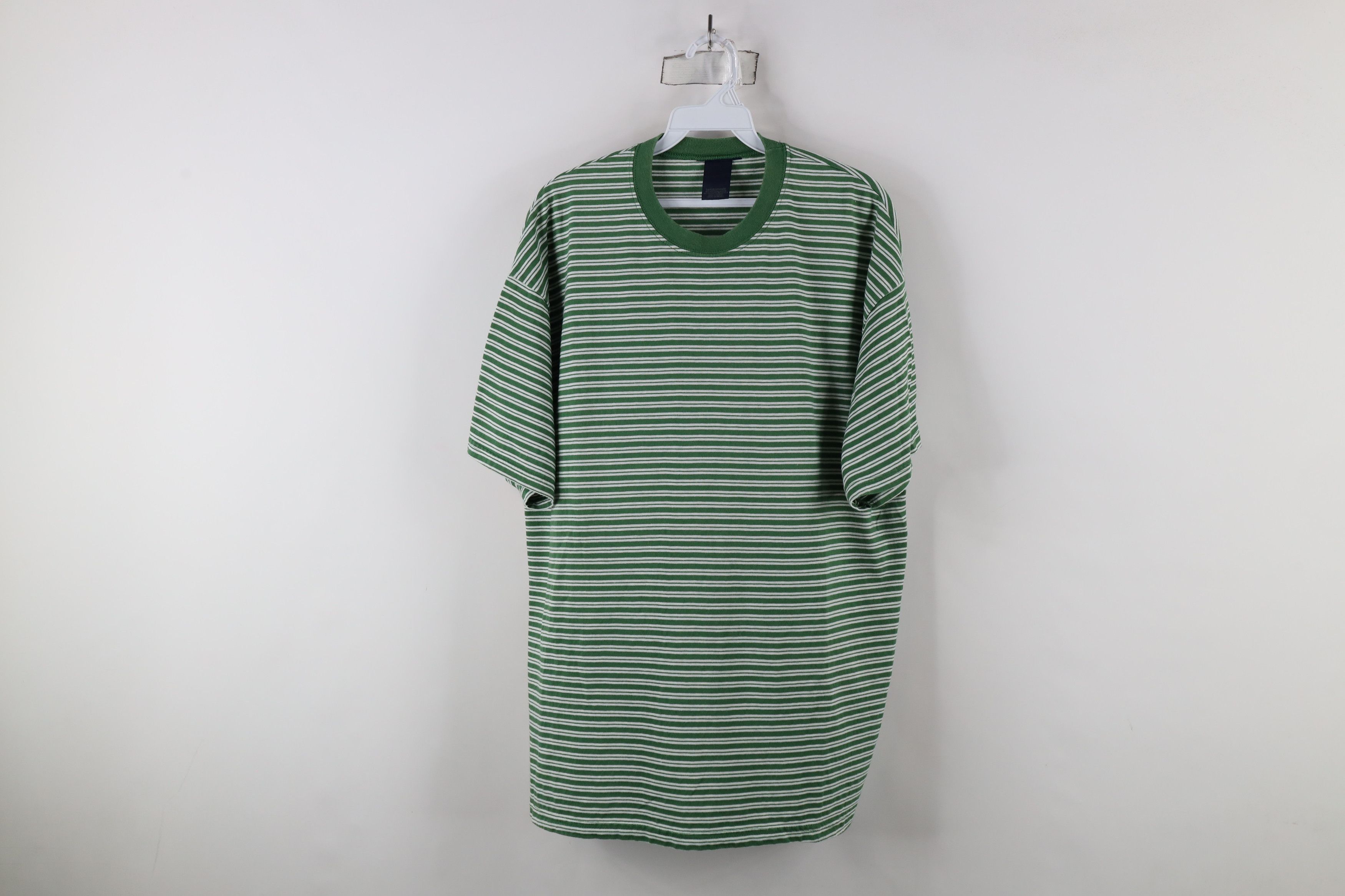 Vintage Vintage 90s Streetwear Striped Short Sleeve T-Shirt Green Size US L / EU 52-54 / 3 - 1 Thumbnail