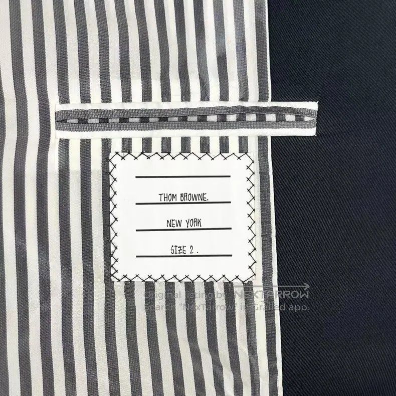 Thom Browne Thom Browne Navy Blue Lined Striped Sleeve Patch Zip-Up Ba Size US M / EU 48-50 / 2 - 4 Thumbnail