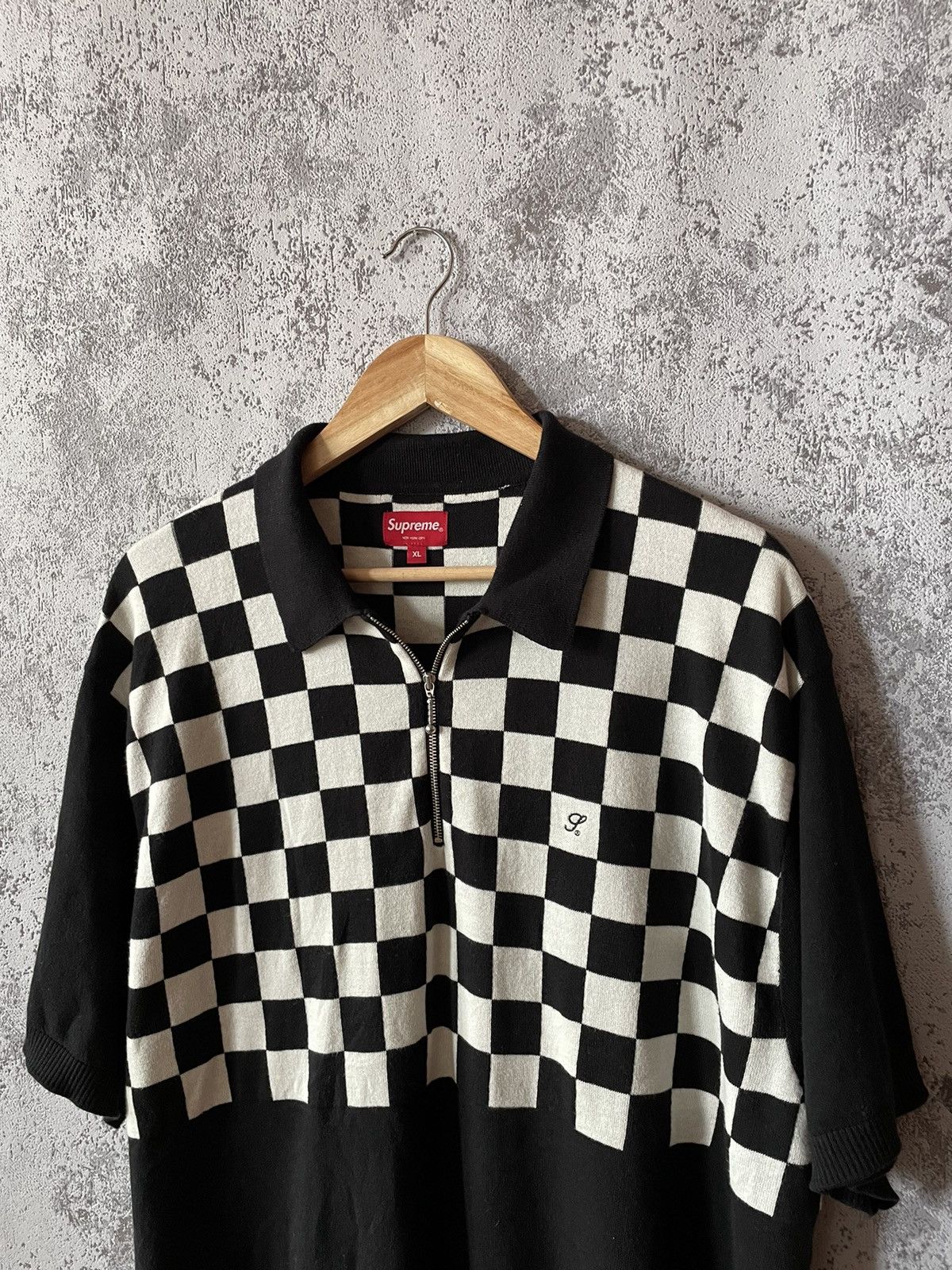 Supreme Supreme Checkered Zip Polo Size US XL / EU 56 / 4 - 2 Thumbnail