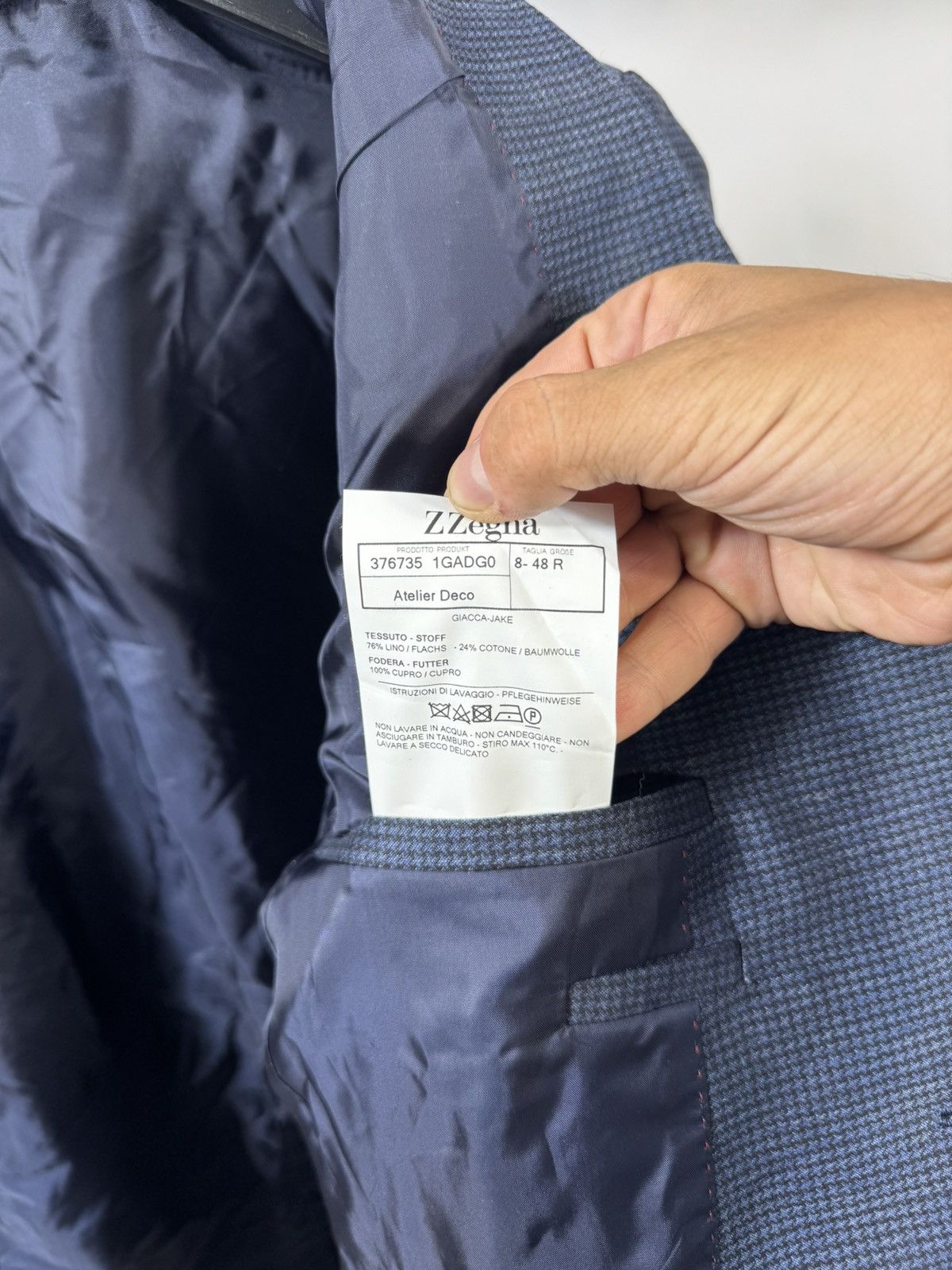 Z Zegna Z Zegna Dark Blue Blazer Size 48R - 10 Thumbnail