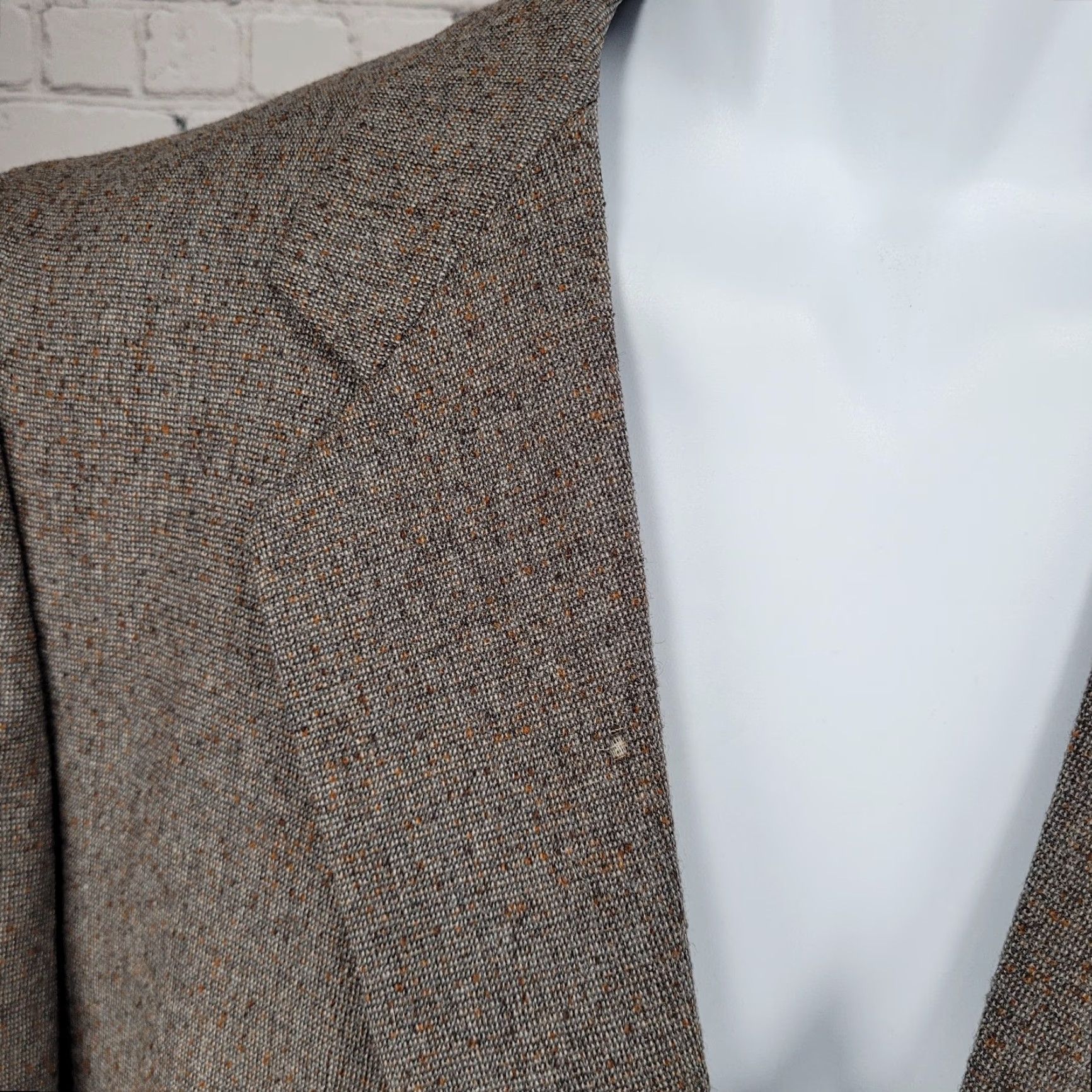 Pierre Cardin VTG Cardin Grey Brown Couture Collection Blazer Sport Coat 2 Button Notch USA 41 Mens Jacket Size 42R - 4 Thumbnail