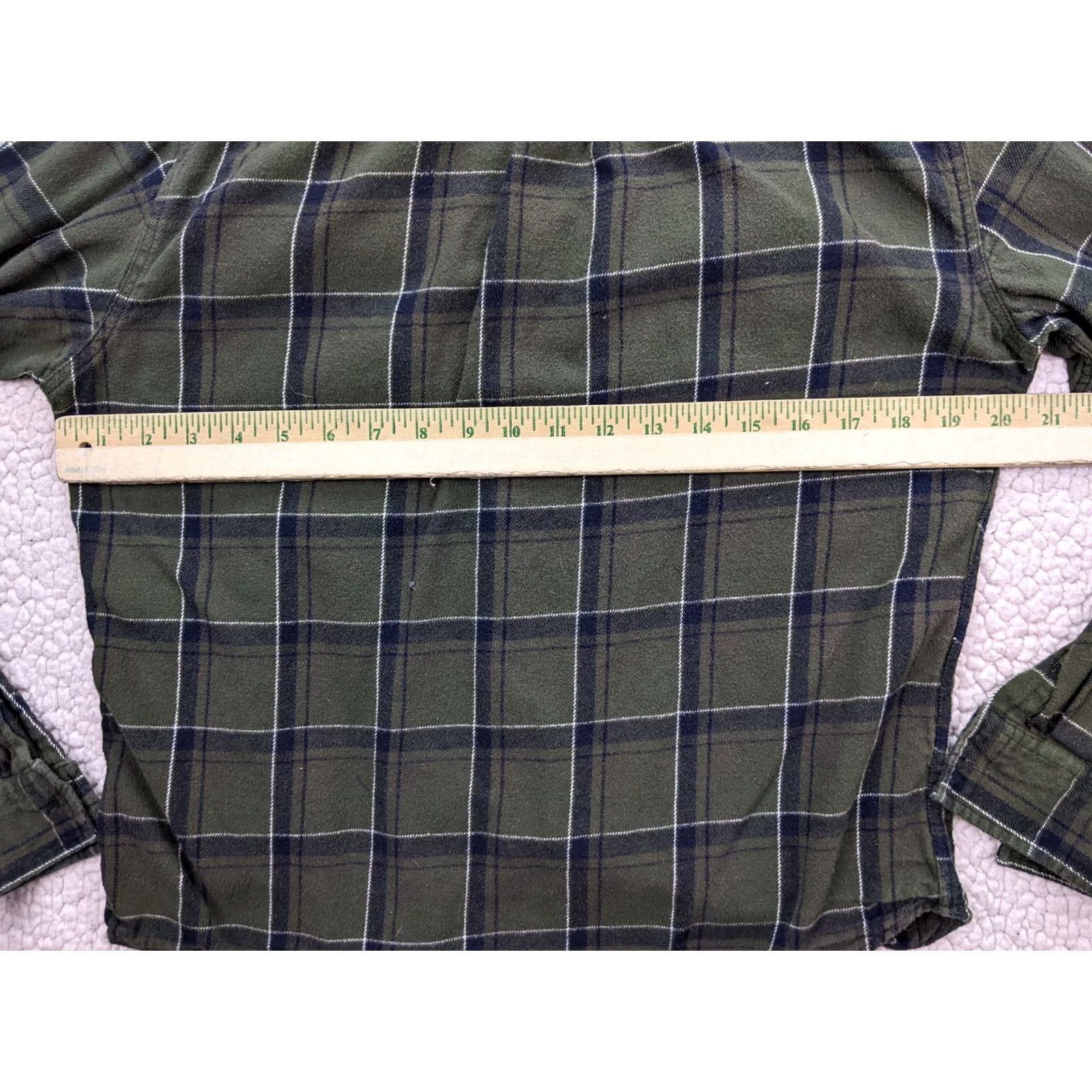 Vintage Matix Mens M Green Black White Flannel Shirt Plaid Cotton Spred Collar Button-Up Size US M / EU 48-50 / 2 - 6 Thumbnail
