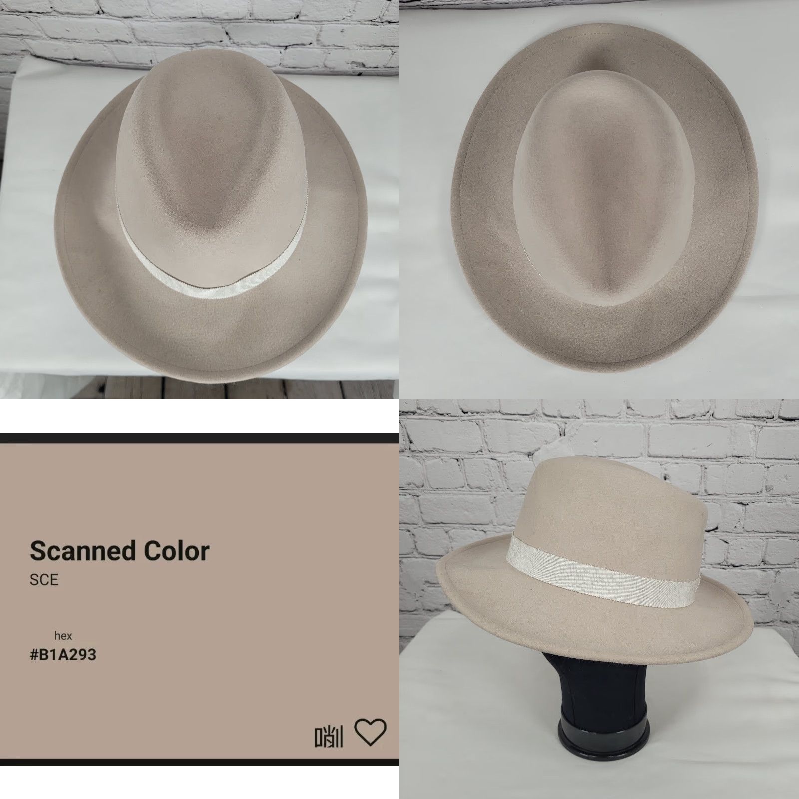 FELT Yestadt Millinery Fedora Hat Women One Size Beige Felt Wide Brim Packable Lightweight, Classic Size ONE SIZE - 8 Thumbnail