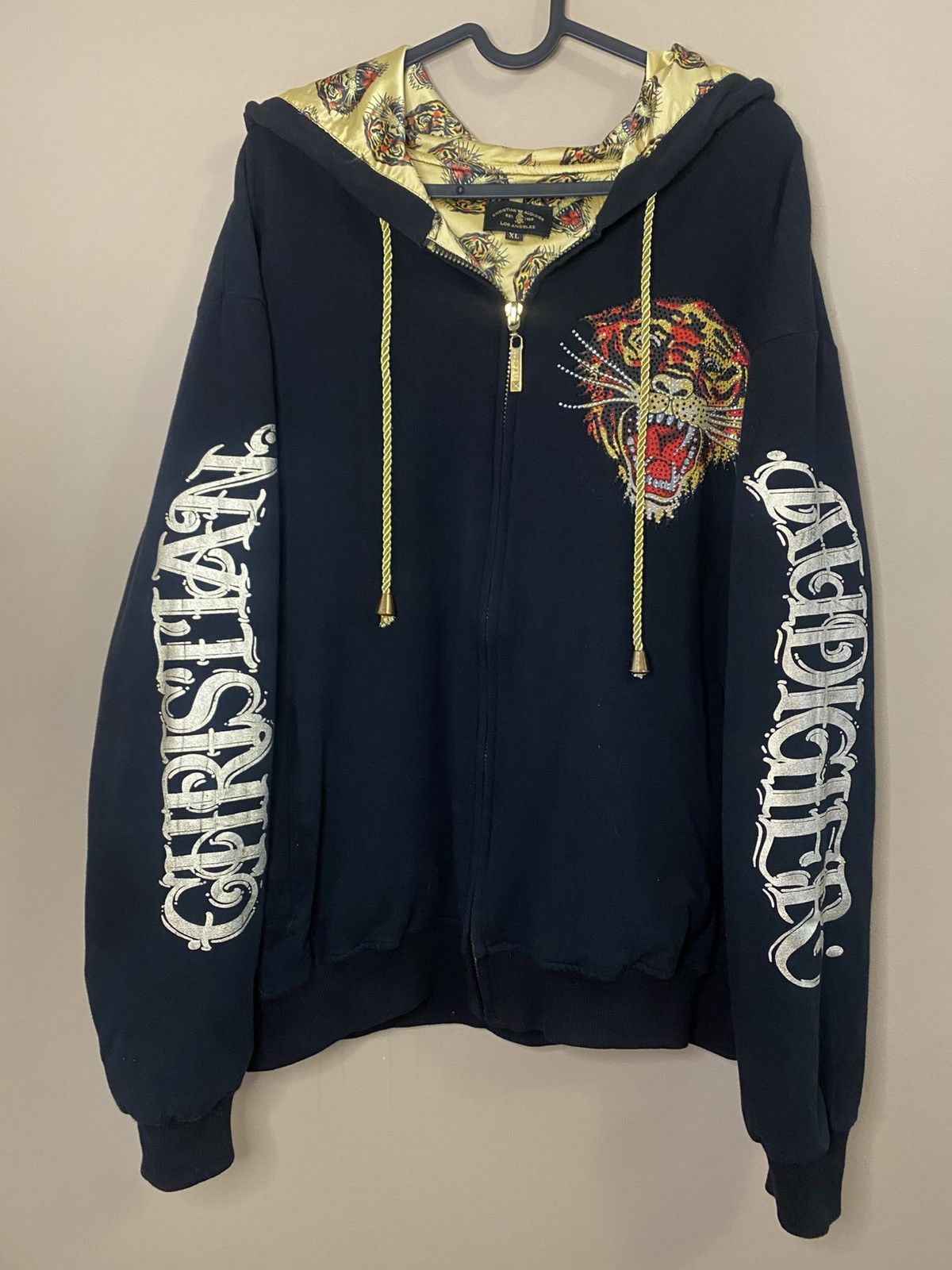 Christian Audigier Vintage Ed Hardy by Christian Audigier Zip Up Sweater Size US XL / EU 56 / 4 - 1 Thumbnail