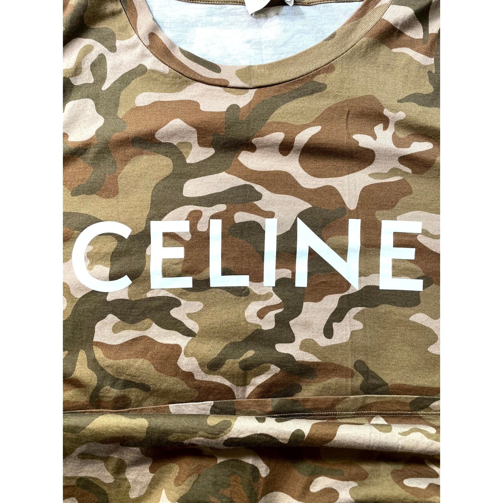 Celine Celine Desert Camo Core Logo Multicolor & White Tee Size US L / EU 52-54 / 3 - 5 Thumbnail
