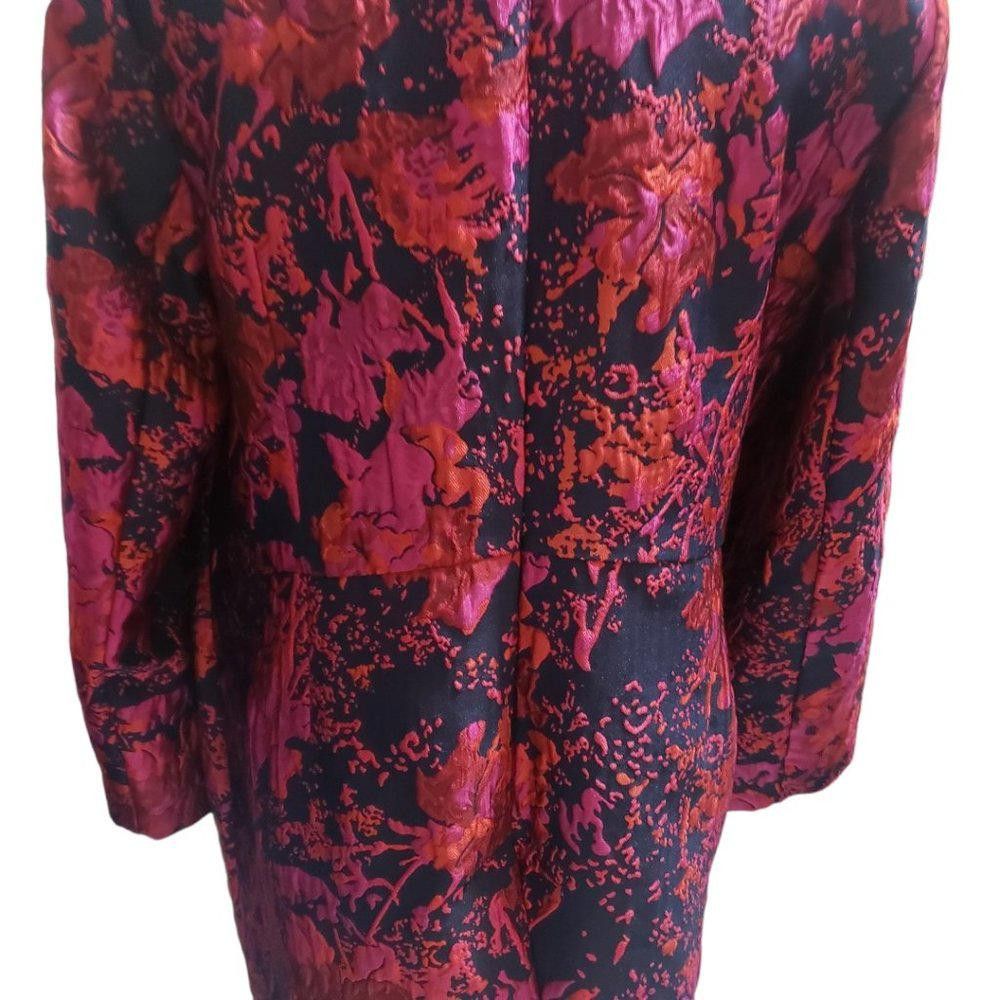 Chicos CT819 Chico's Tapestry Mid-thigh Fuchsia & Black Blazer Size XL / US 12-14 / IT 48-50 - 6 Thumbnail