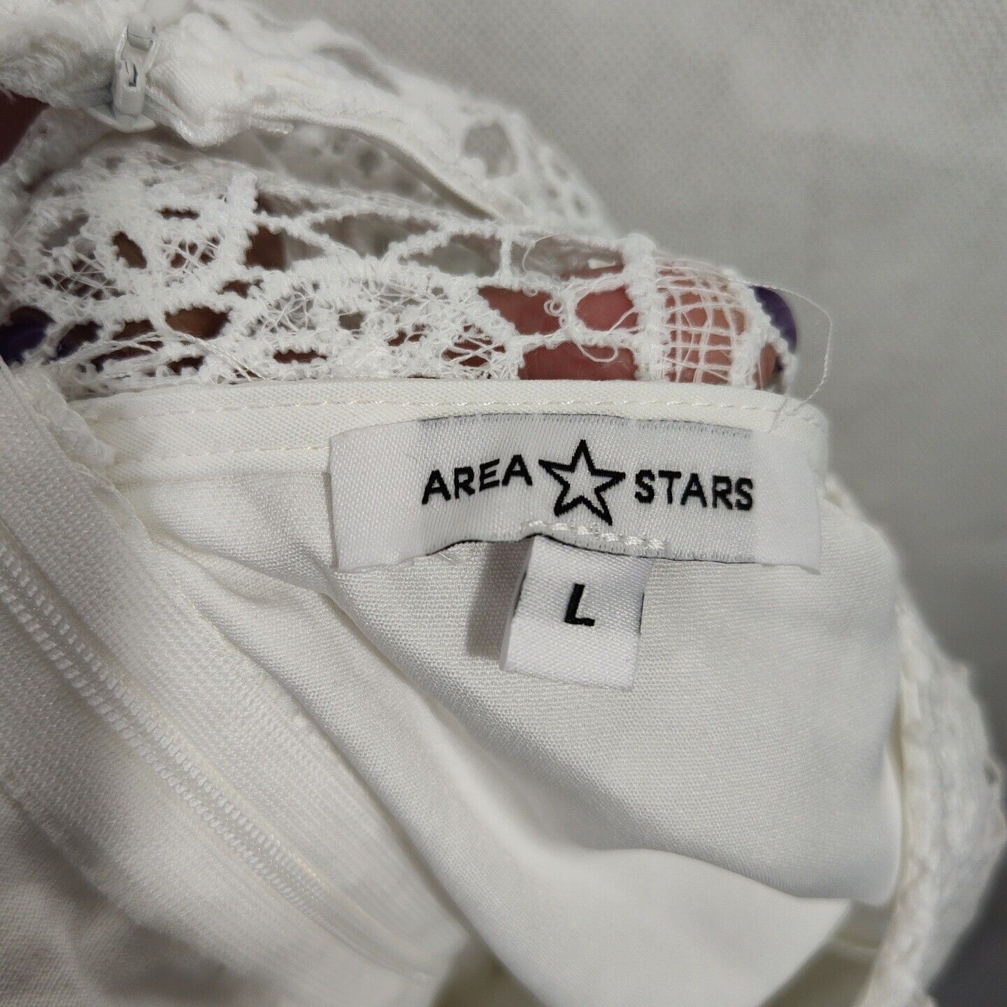 Other Area Stars White Lace Bodice Mini Dress Women Size L Size L / US 10 / IT 46 - 7 Thumbnail