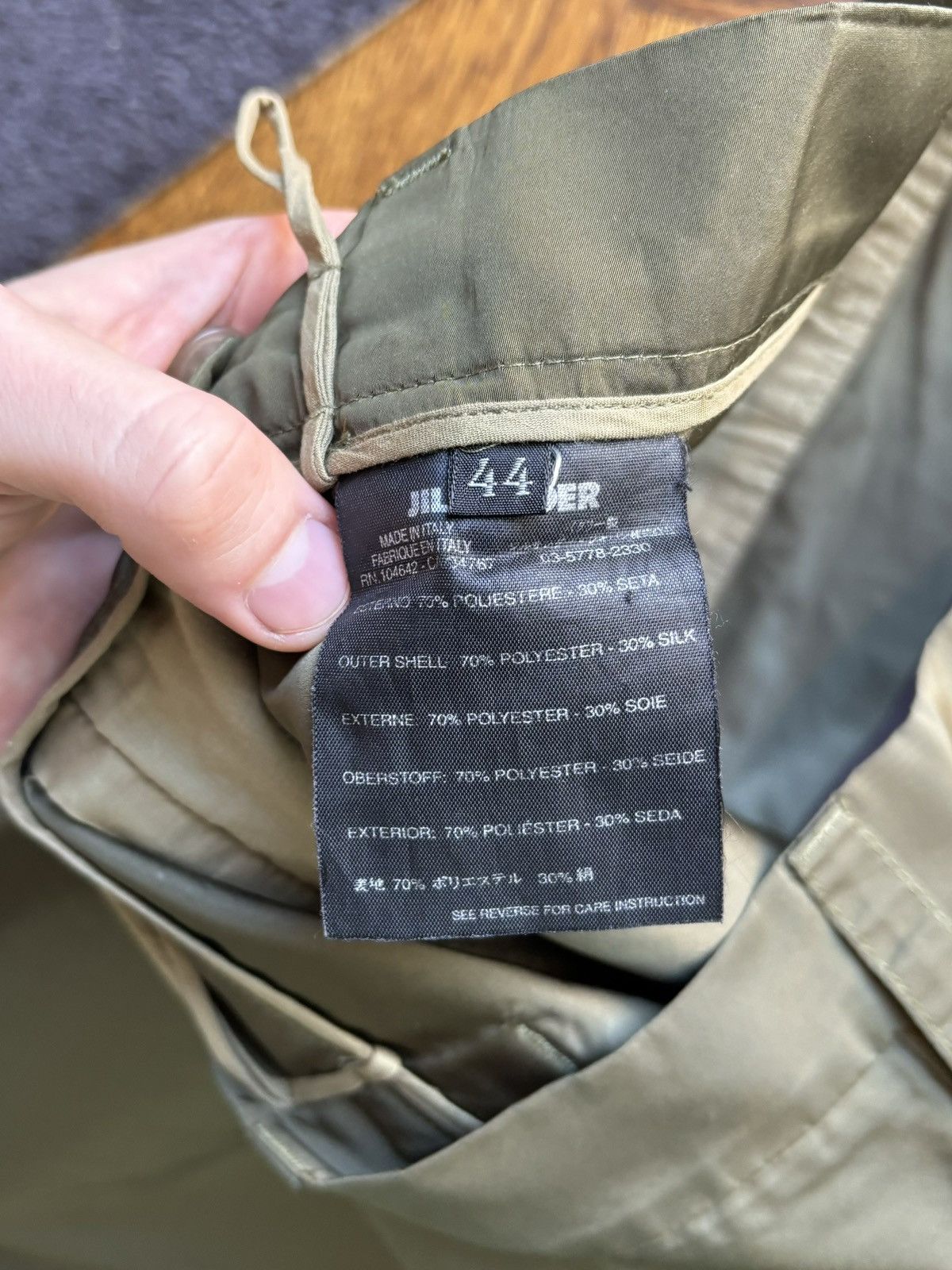 Jil Sander × Vintage Jil Sander Silk Pants Vintage Trousers Army Green Prada Y2K Size 35" - 7 Thumbnail