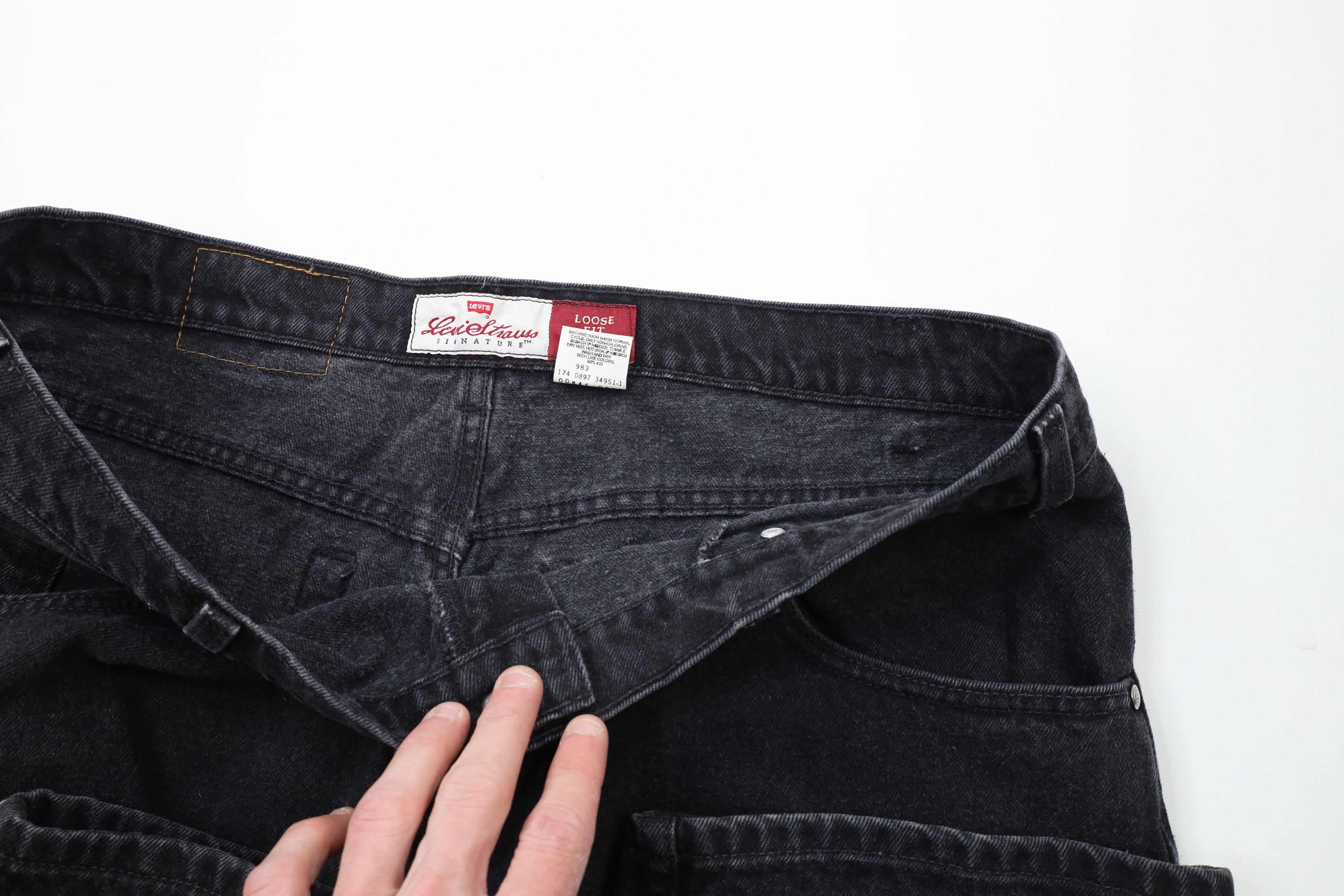 Levi's × Vintage Vintage 90s Levis 545 Loose Fit Denim Jeans Black Cotton Size US 38 / EU 54 - 8 Thumbnail