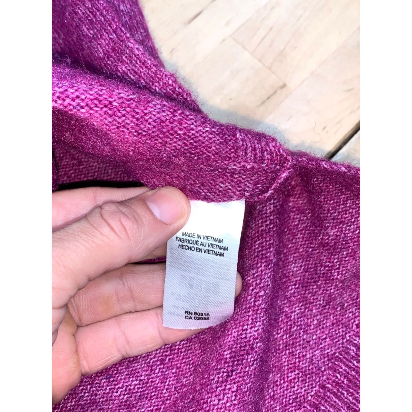 Lucky Brand Lucky Brand Sweater Women XL Purple V-Neck Wool Blend Pullover Solid All Seasons Lightweight Stretch Winter Spring Fall Casual Travel Workwear Size XL / US 12-14 / IT 48-50 - 3 Thumbnail