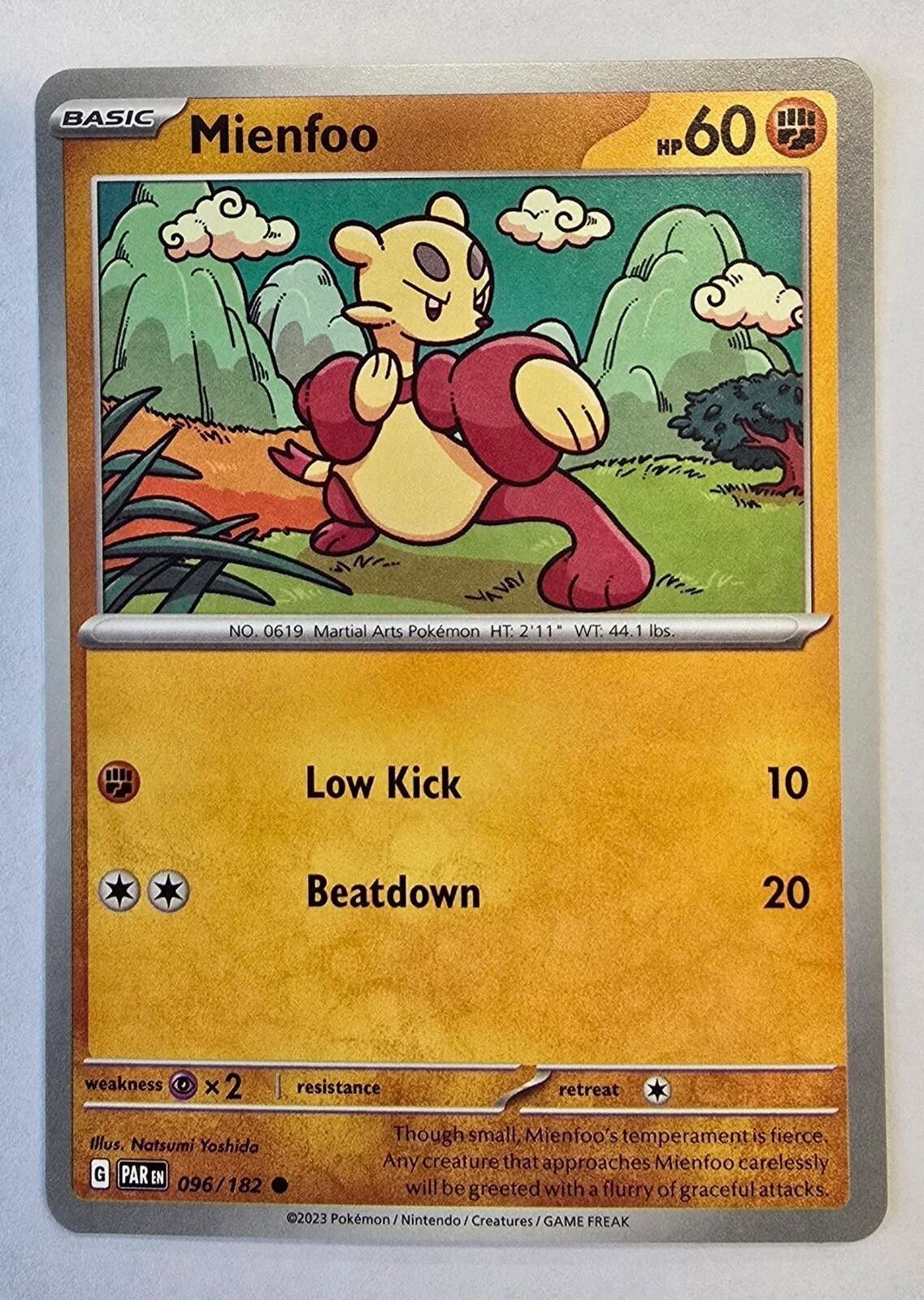 Pokemon Mienfoo #096/182 Size ONE SIZE - 1 Thumbnail