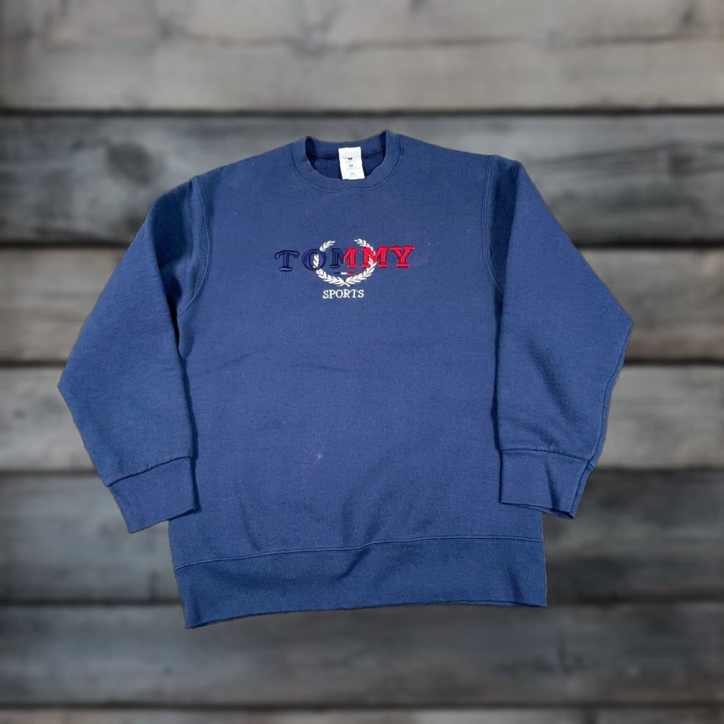 Etro Vintage Tommy Sports Sweatshirt Men Medium Blue 90s Retro Crewneck Embroidered Graphic Size US M / EU 48-50 / 2 - 1 Thumbnail