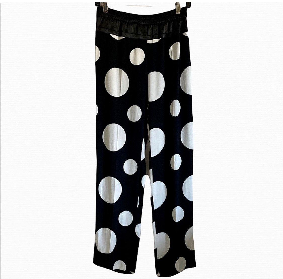 H&M H&M BLACK PLEATED POLKA DOT HIGH RISE PANTS Size 27" / US 4 / IT 40 - 1 Thumbnail